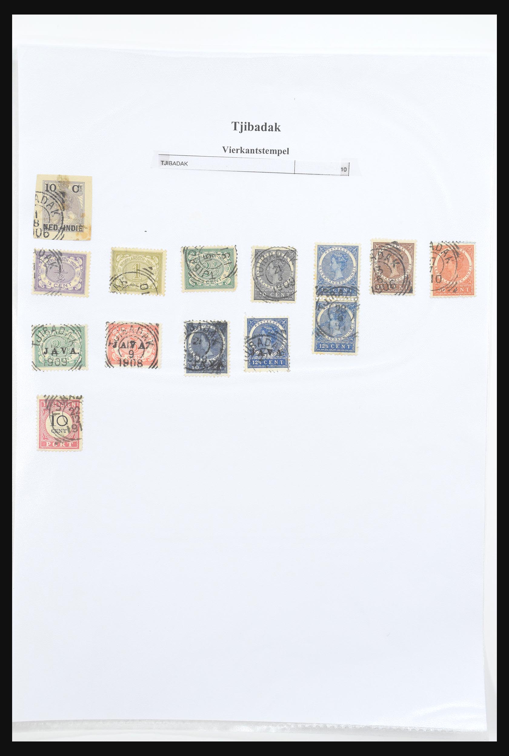 30981 323 - 30981 Dutch east Indies square cancels.