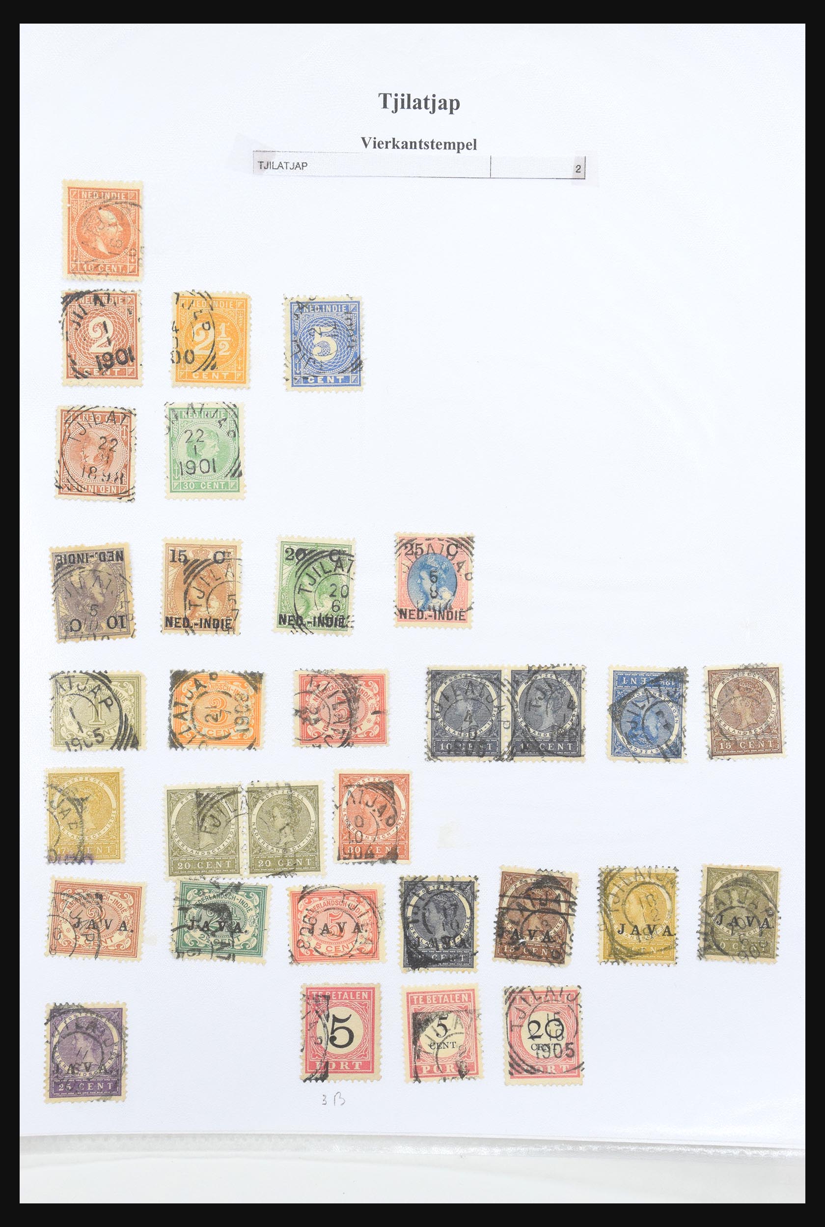 30981 324 - 30981 Dutch east Indies square cancels.