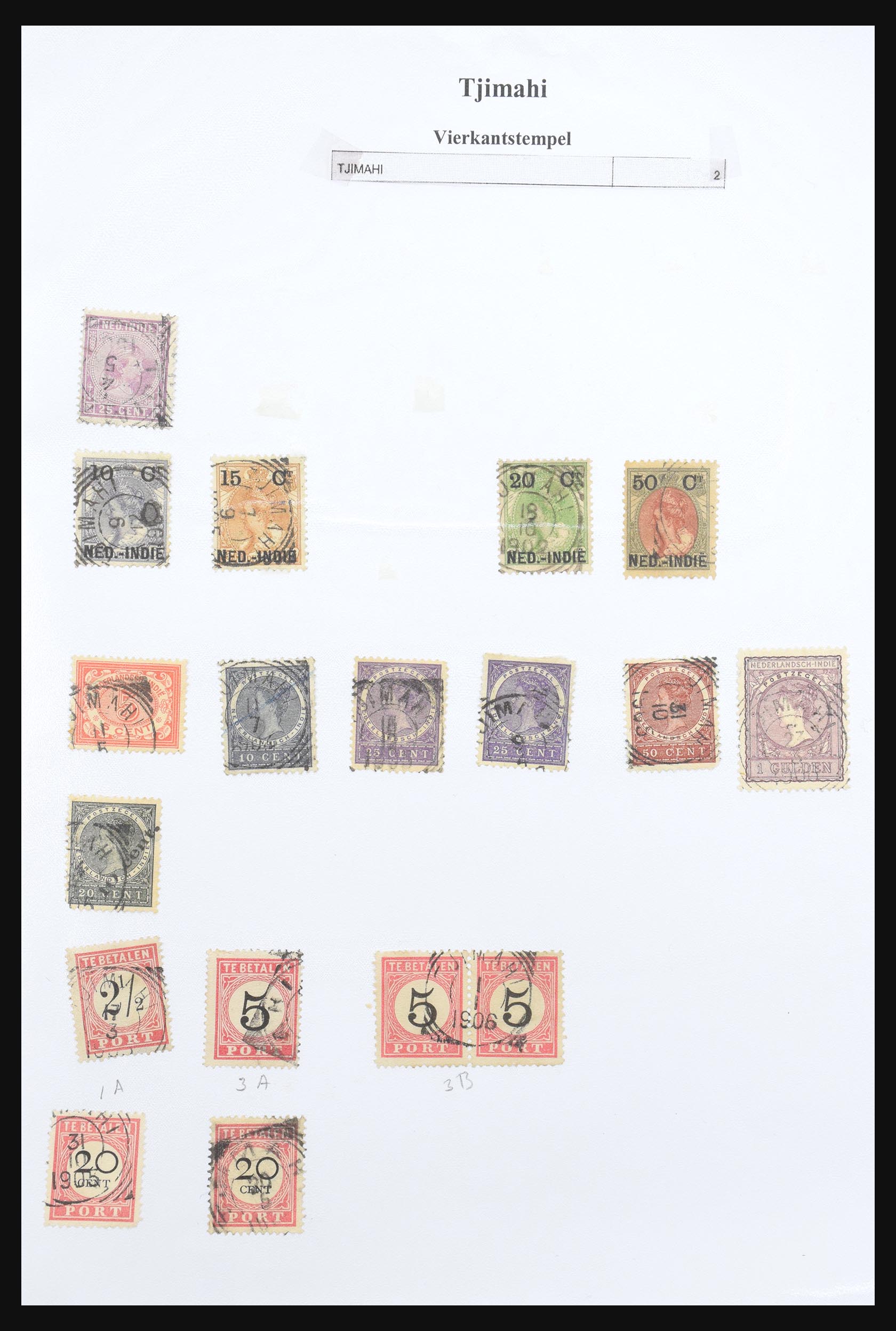 30981 326 - 30981 Dutch east Indies square cancels.