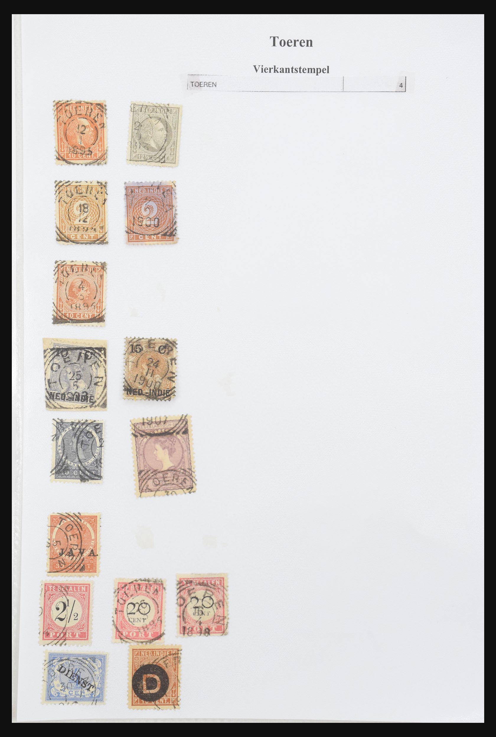 30981 330 - 30981 Dutch east Indies square cancels.