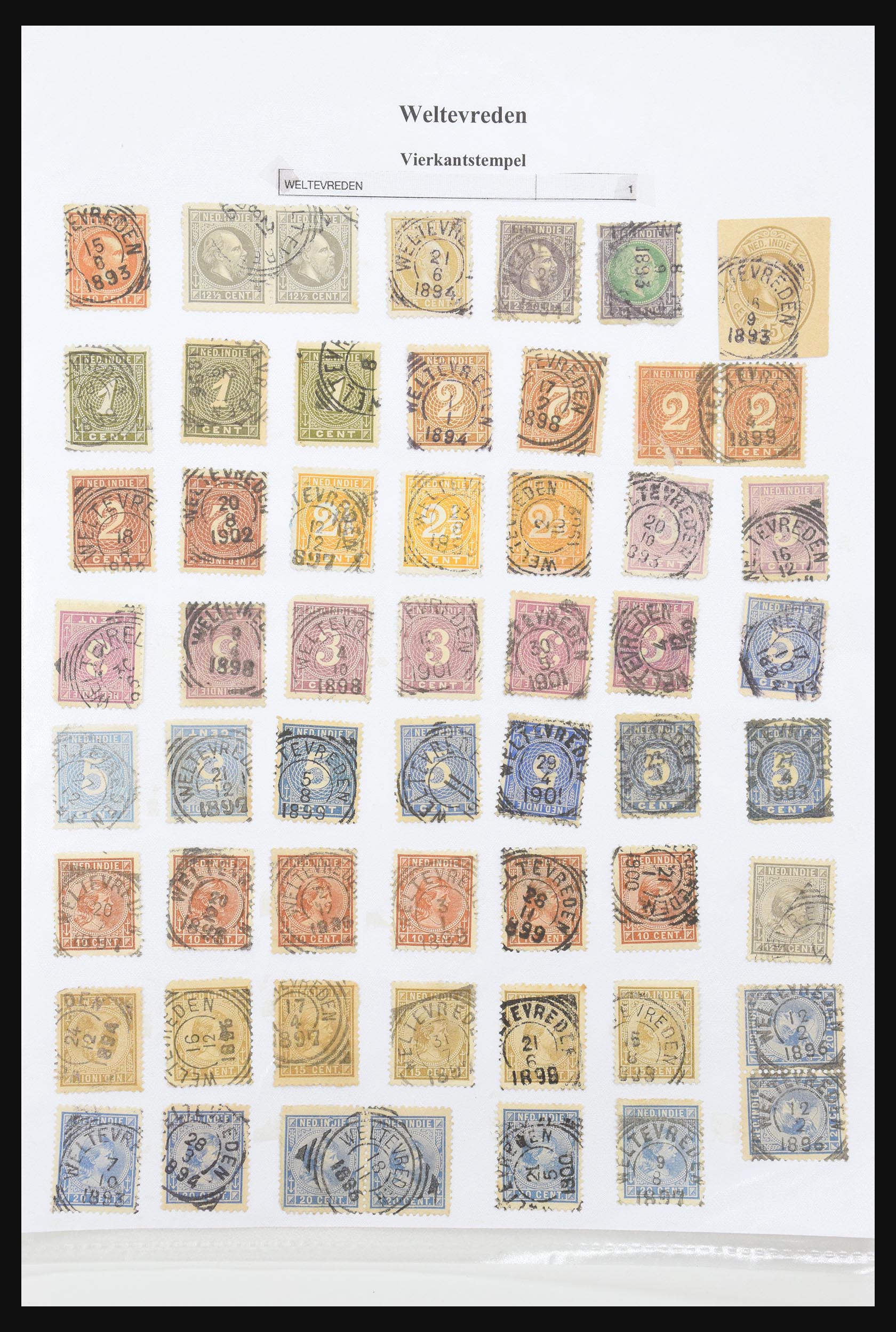 30981 332 - 30981 Dutch east Indies square cancels.