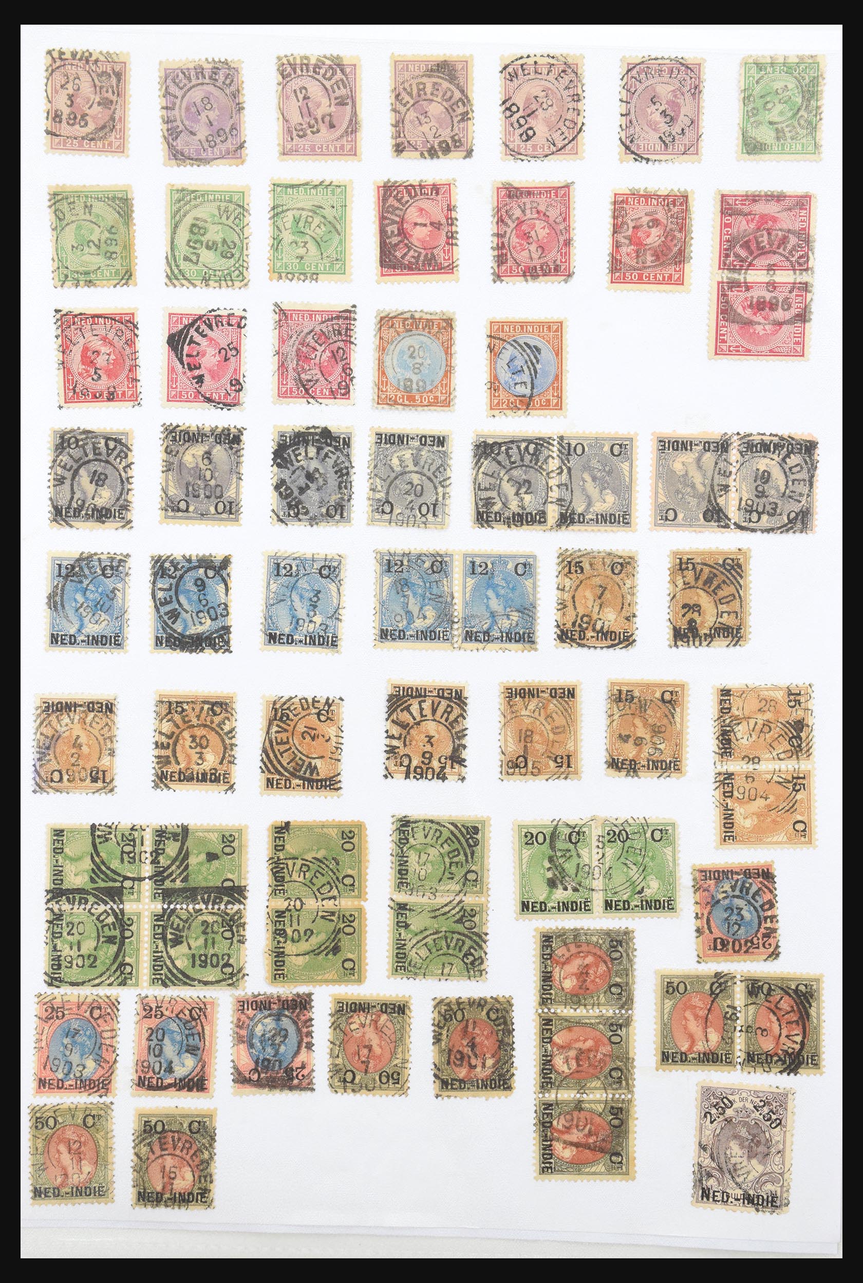 30981 333 - 30981 Dutch east Indies square cancels.