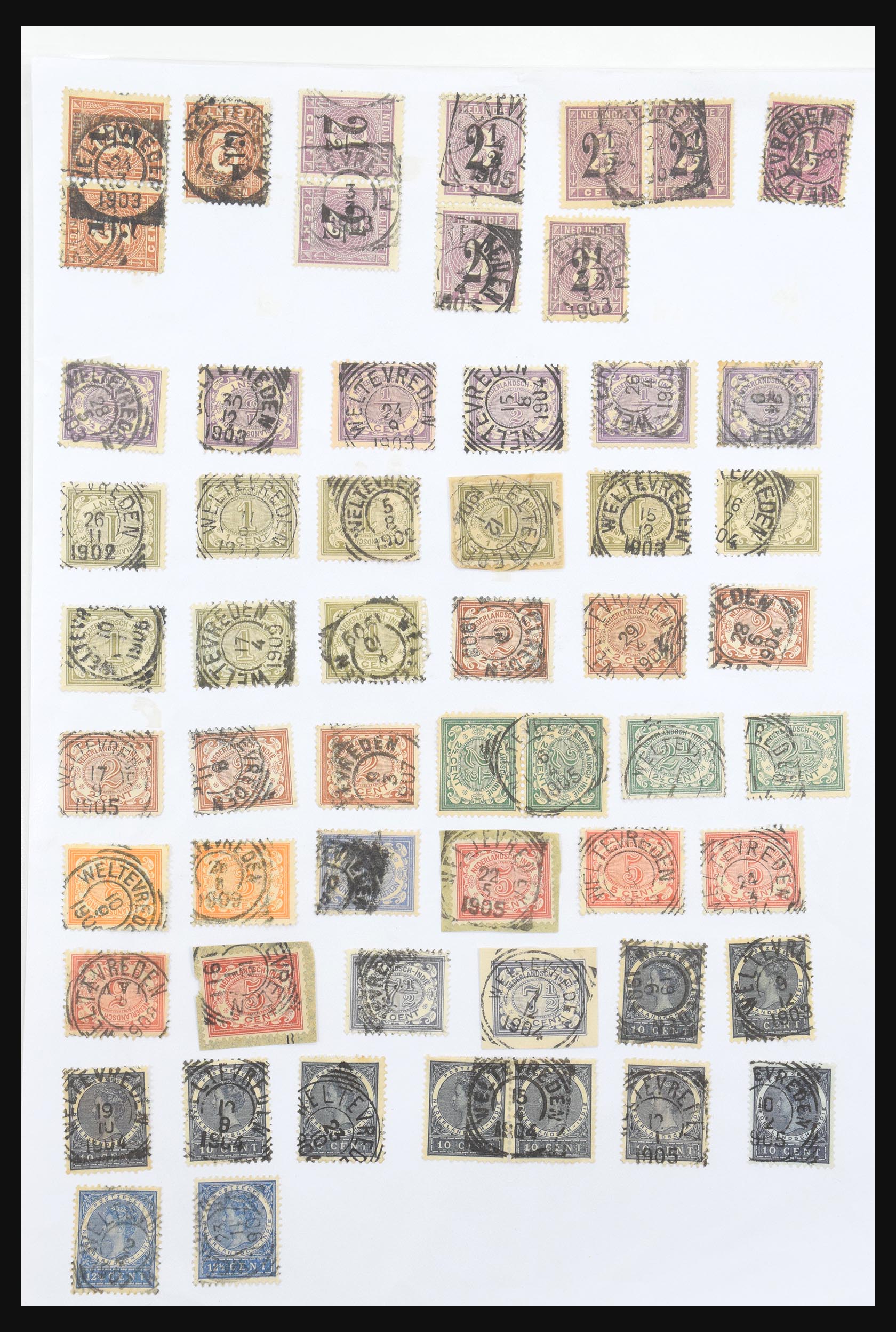 30981 334 - 30981 Dutch east Indies square cancels.