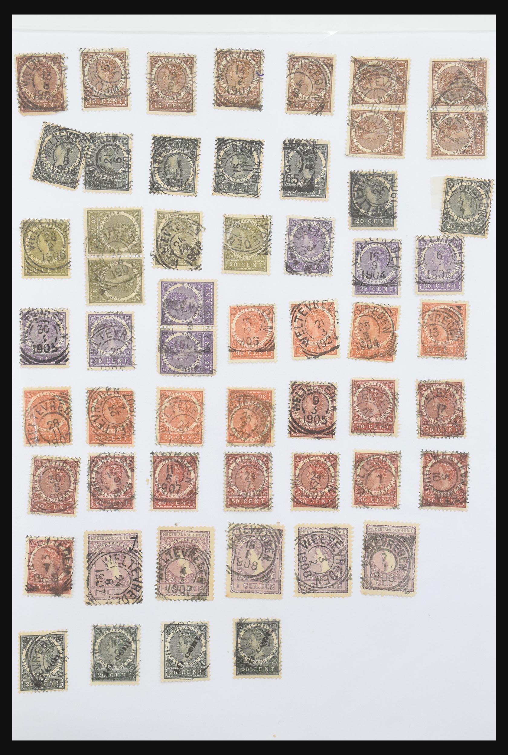 30981 335 - 30981 Dutch east Indies square cancels.