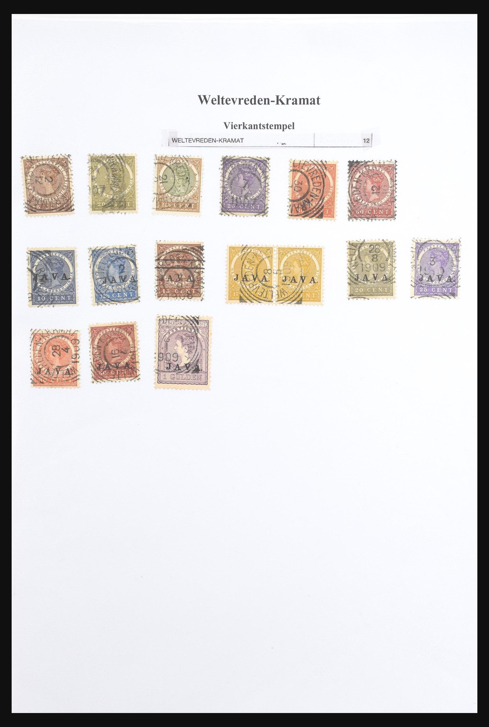 30981 346 - 30981 Dutch east Indies square cancels.