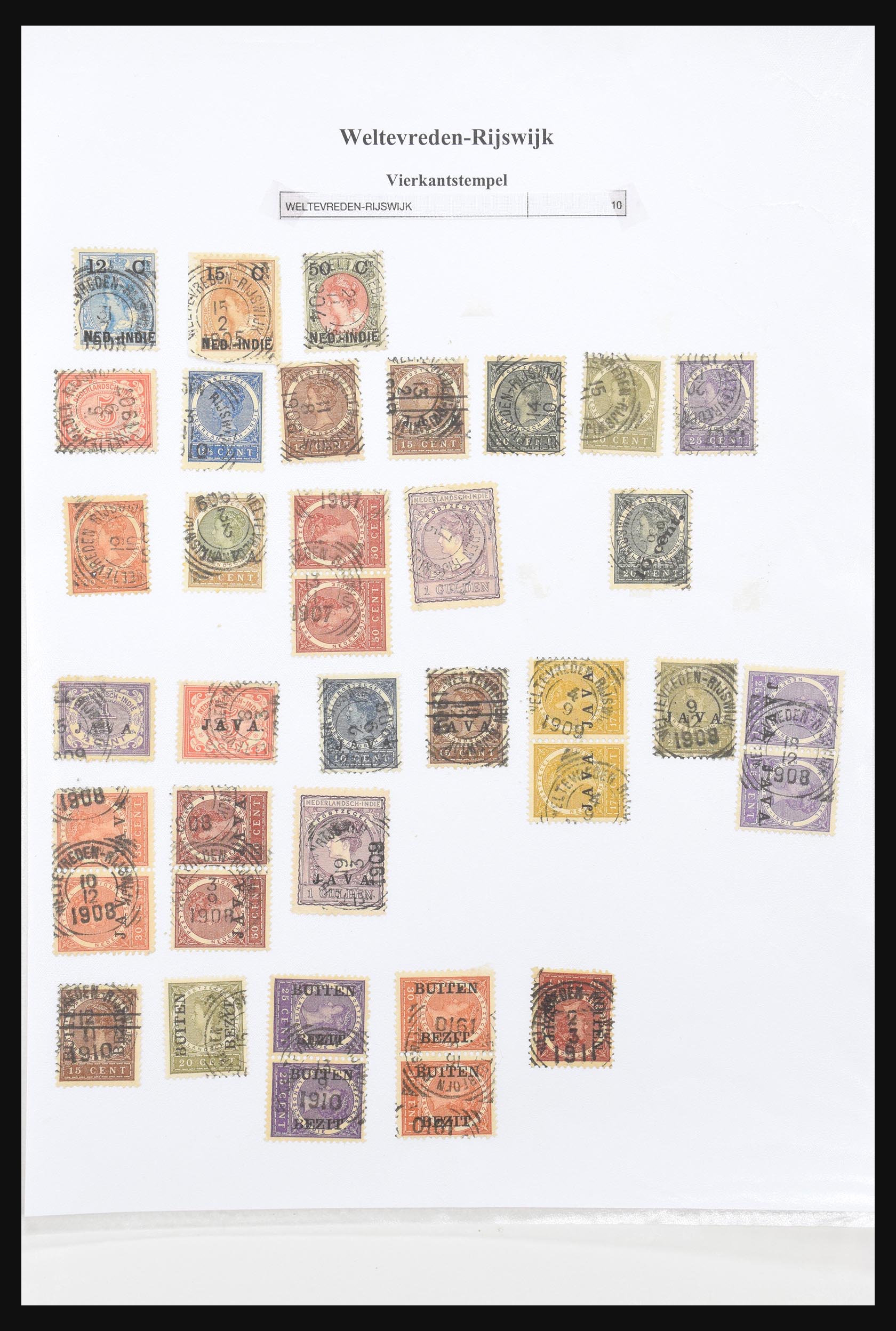 30981 347 - 30981 Dutch east Indies square cancels.