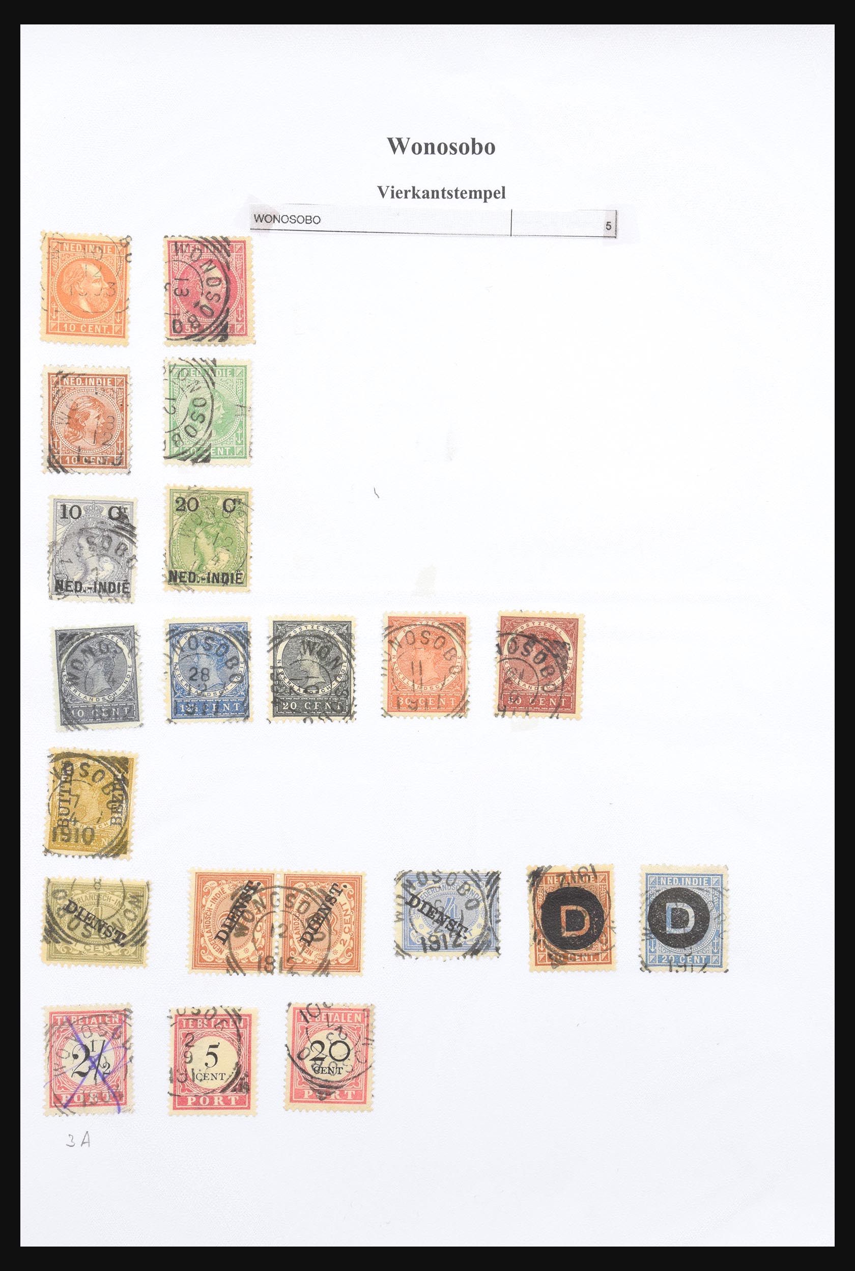 30981 349 - 30981 Dutch east Indies square cancels.