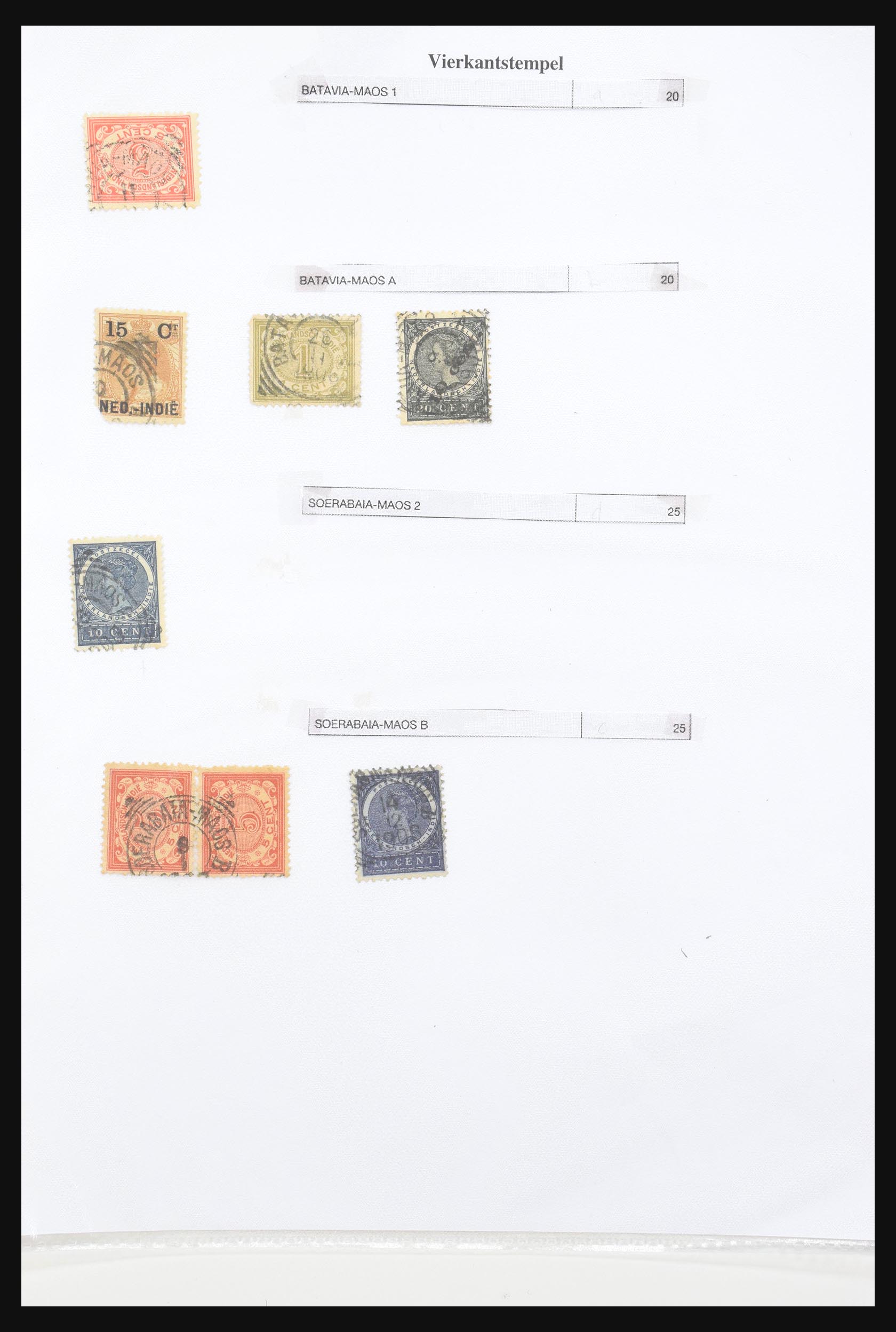 30981 353 - 30981 Dutch east Indies square cancels.