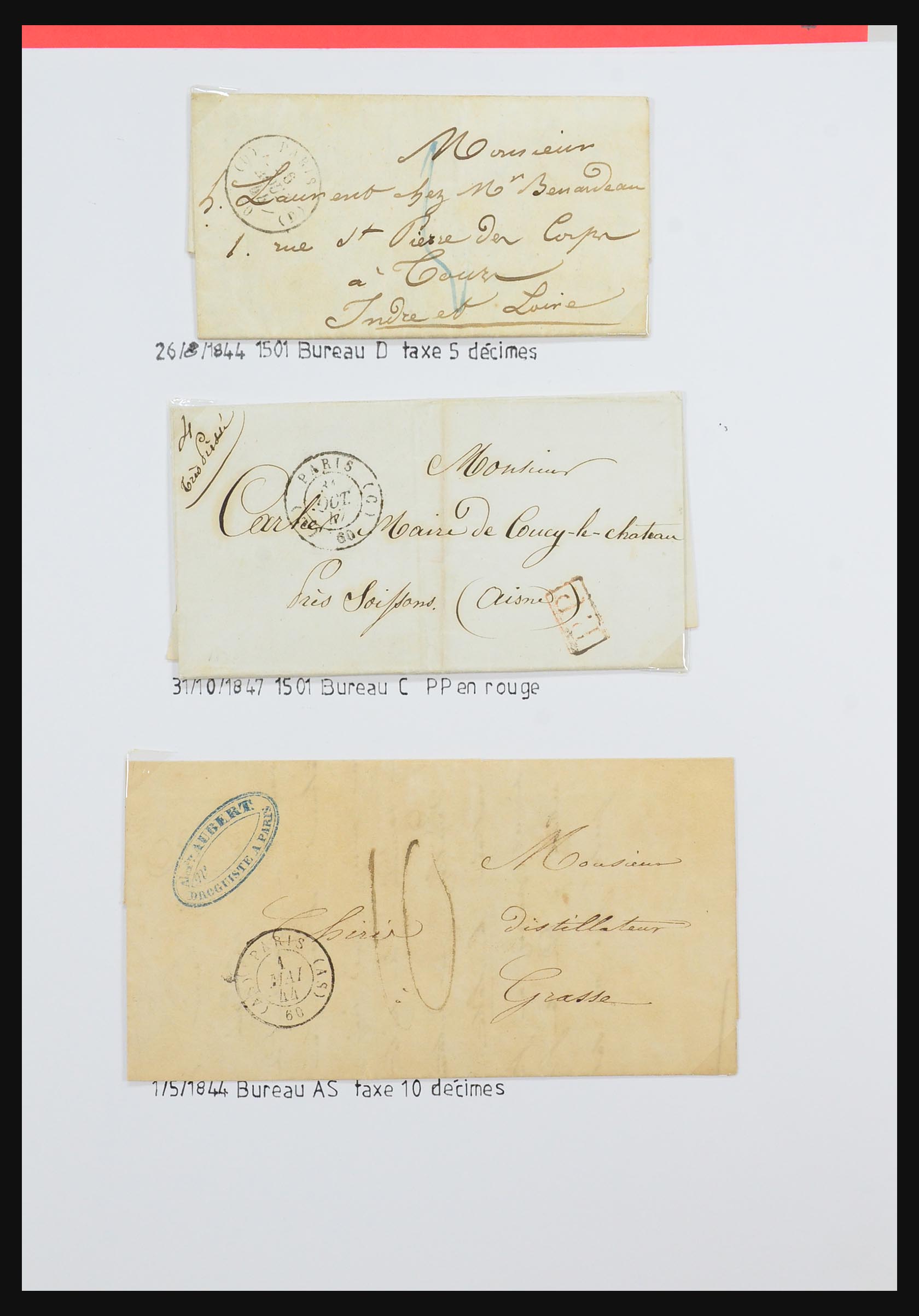 31145 002 - 31145 France, cancels Paris 1849-1990.