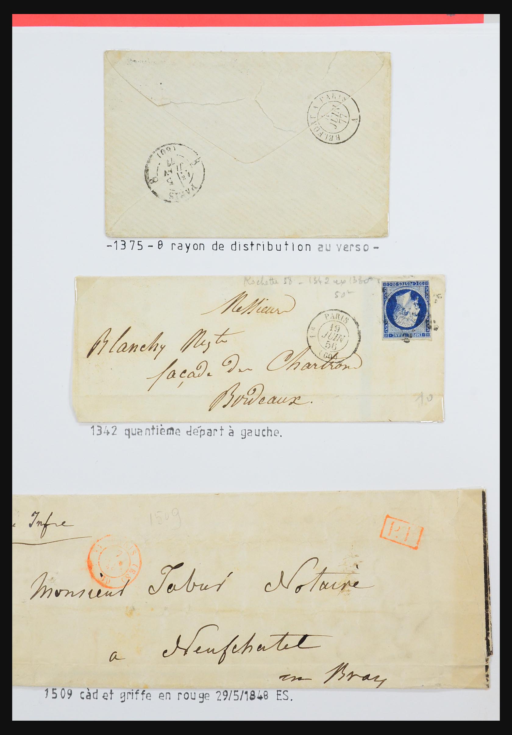 31145 004 - 31145 France, cancels Paris 1849-1990.