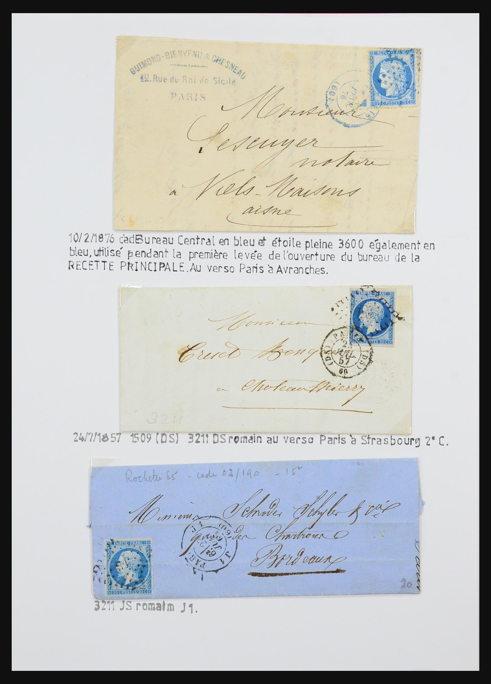 31145 010 - 31145 France, cancels Paris 1849-1990.