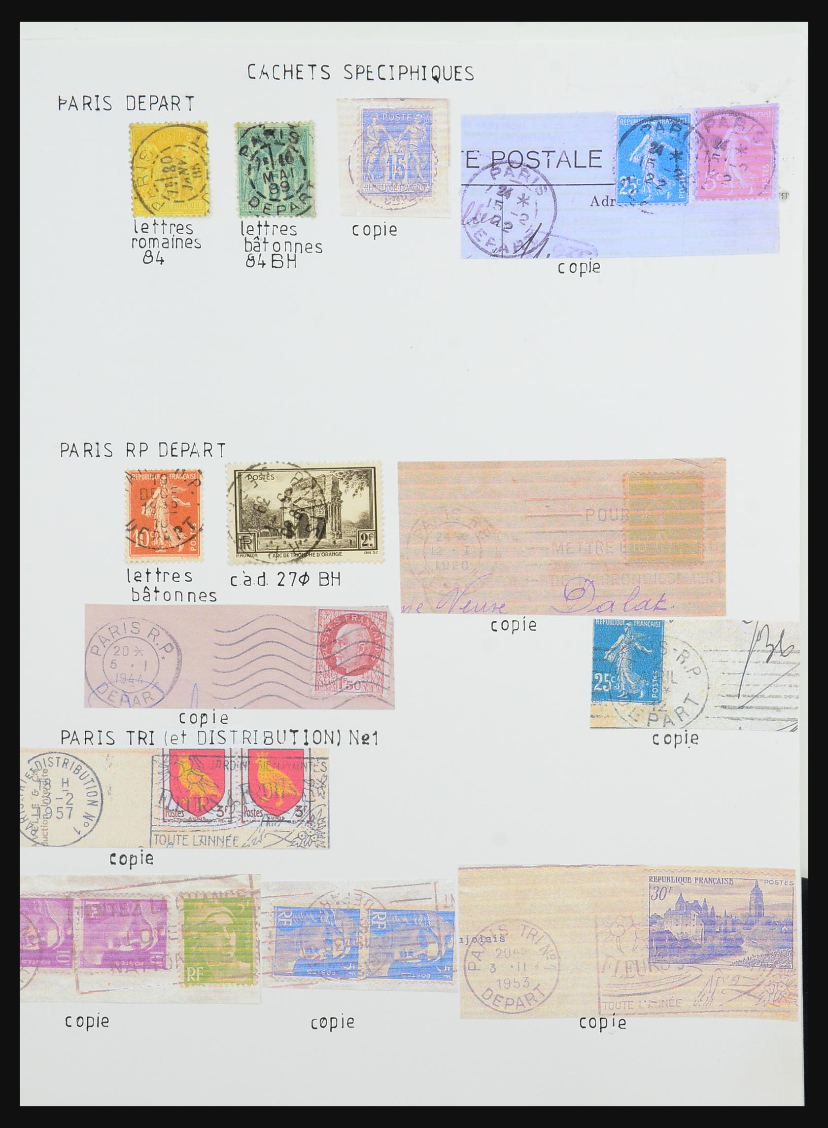 31145 015 - 31145 France, cancels Paris 1849-1990.