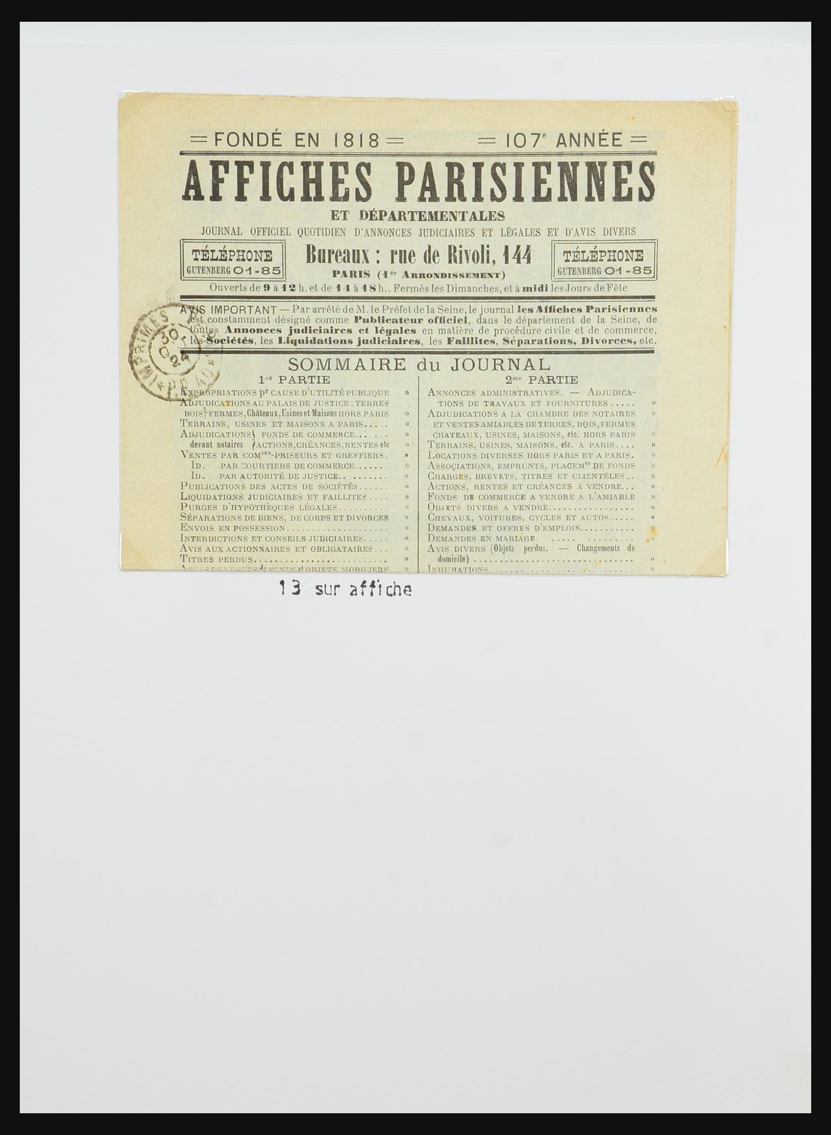 31145 023 - 31145 Frankrijk, stempels Parijs 1849-1990.