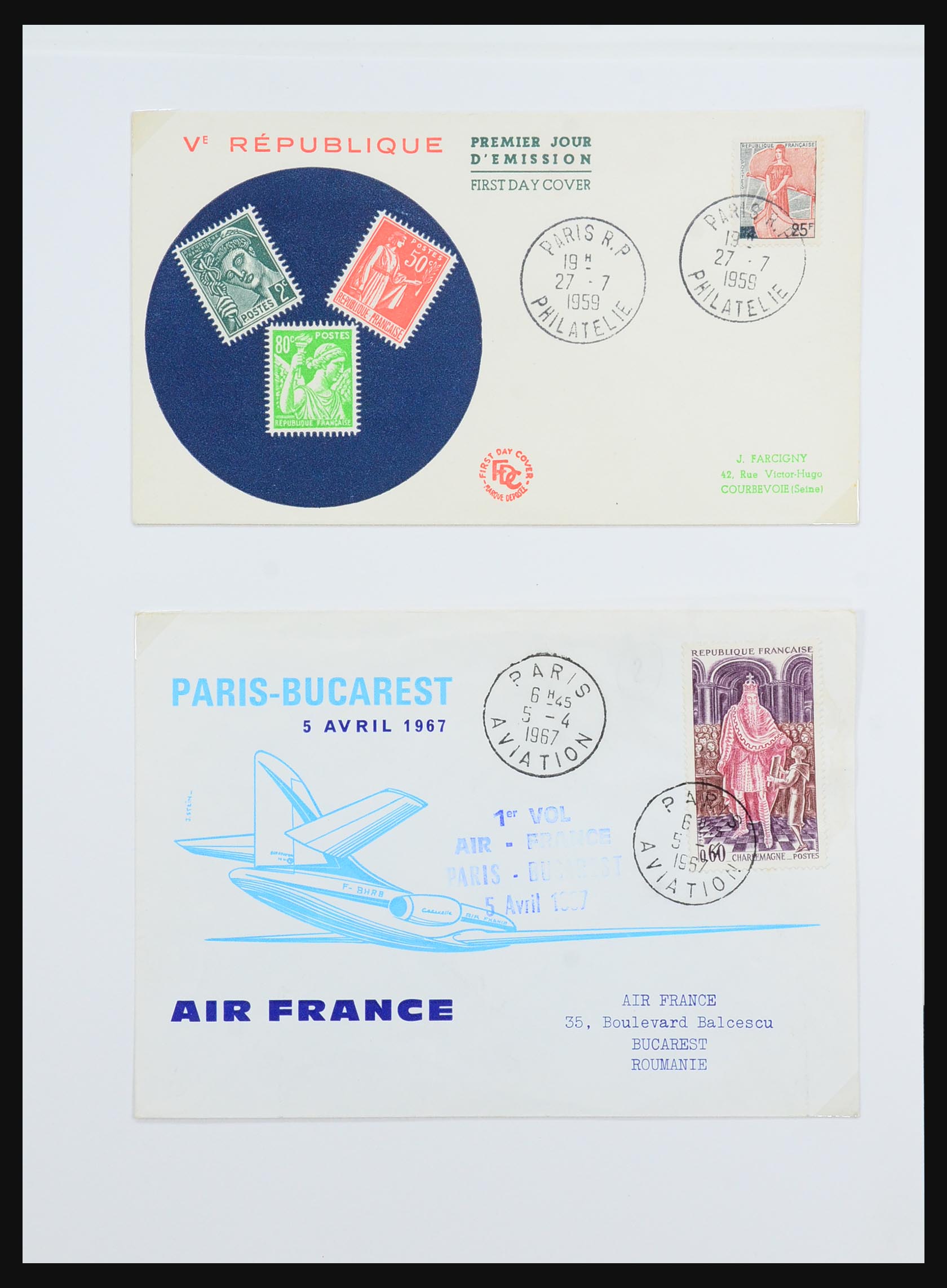 31145 030 - 31145 France, cancels Paris 1849-1990.
