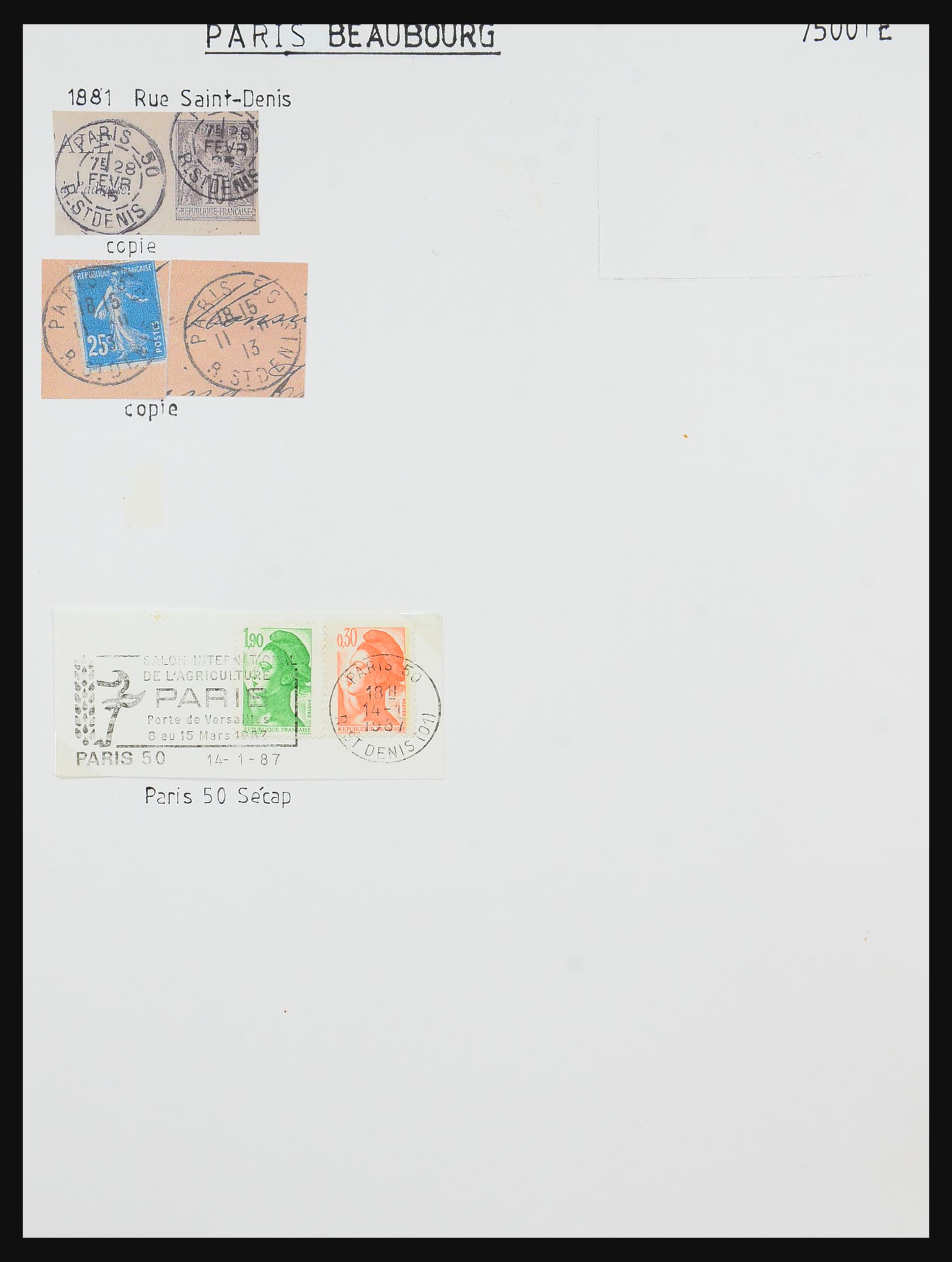 31145 053 - 31145 France, cancels Paris 1849-1990.