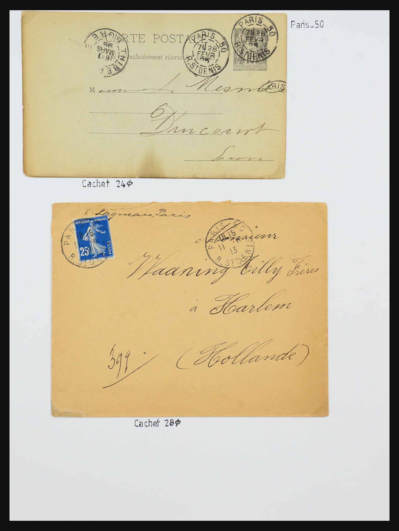 31145 054 - 31145 France, cancels Paris 1849-1990.