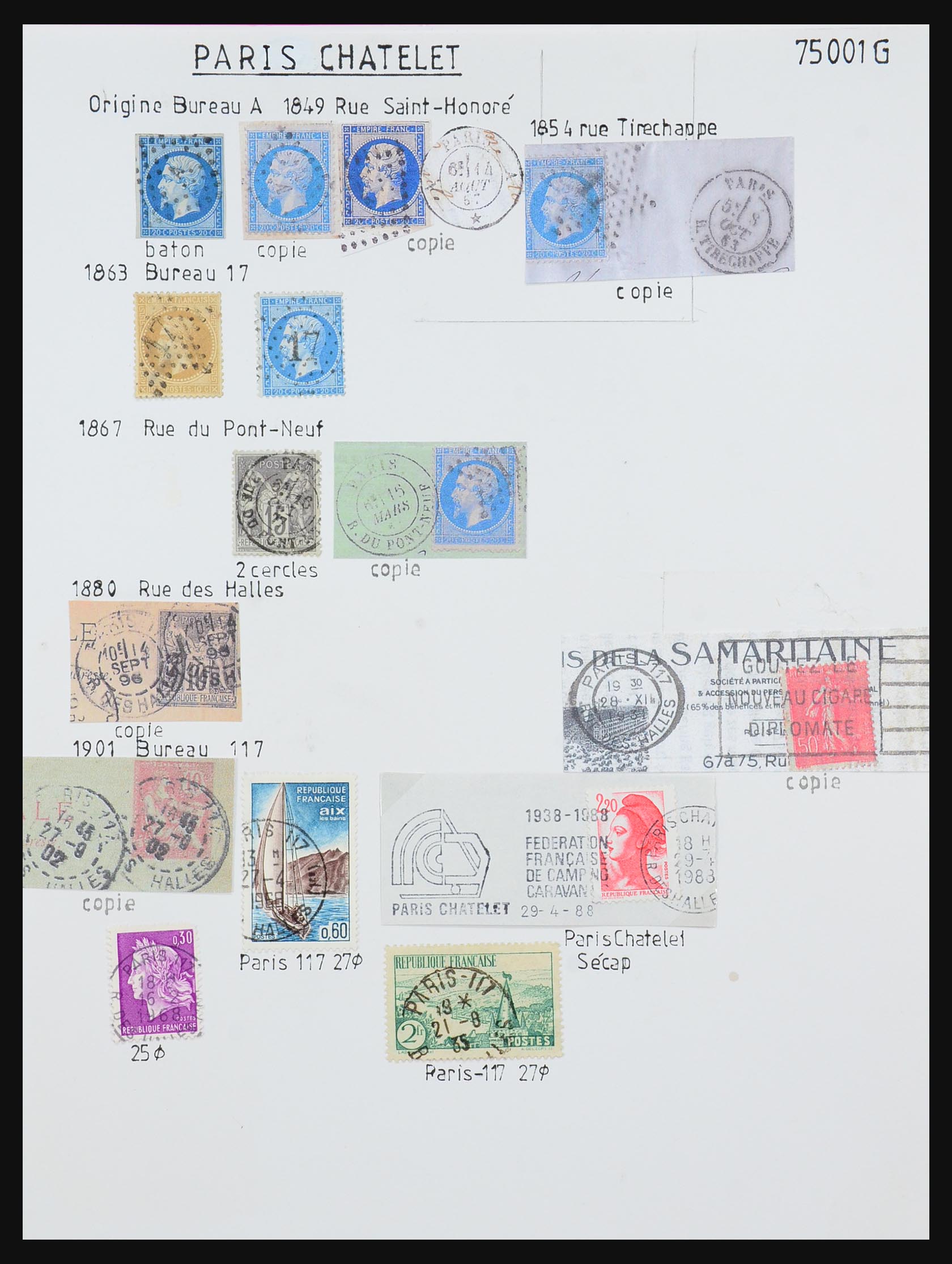 31145 060 - 31145 France, cancels Paris 1849-1990.