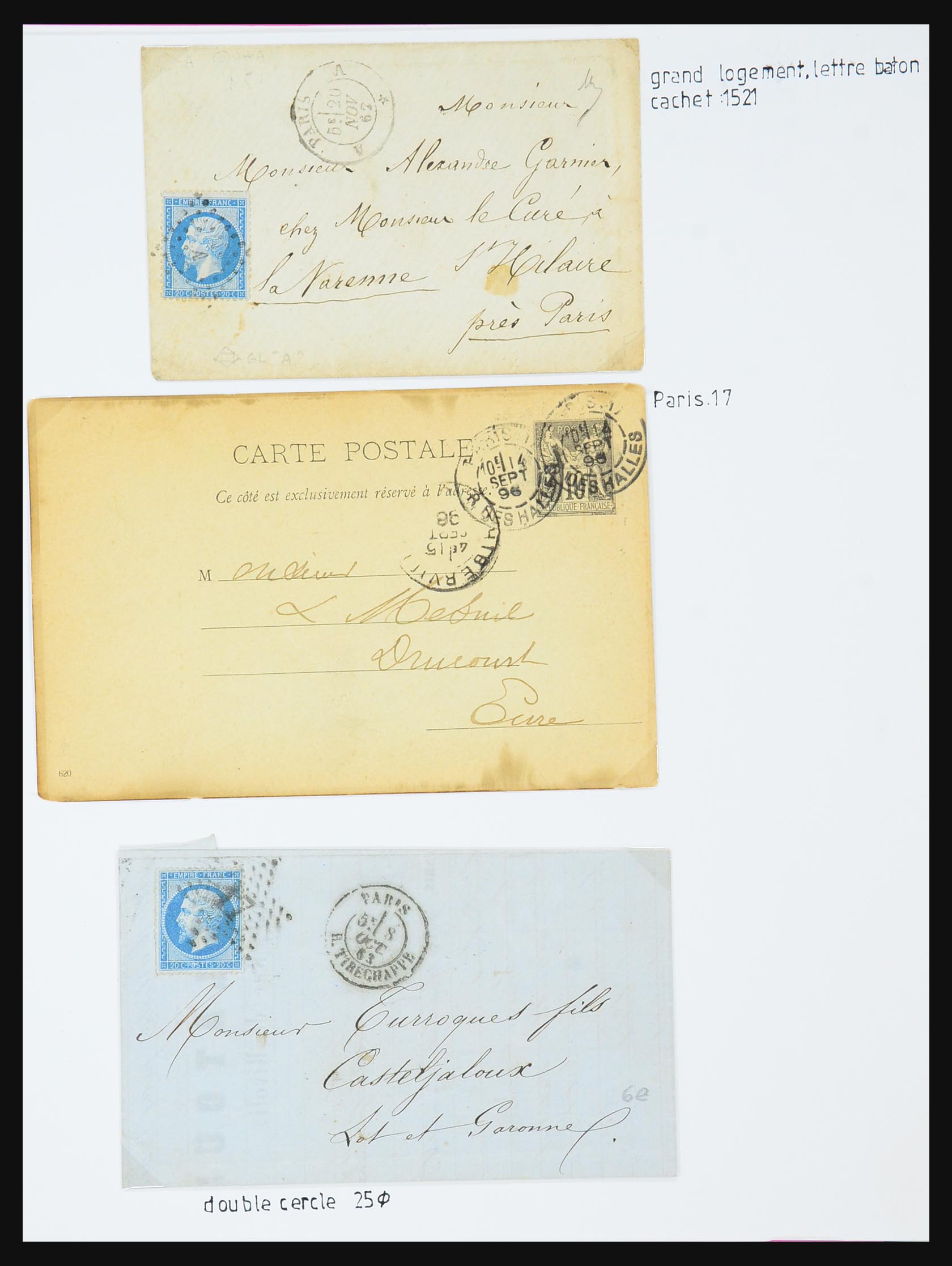 31145 061 - 31145 France, cancels Paris 1849-1990.