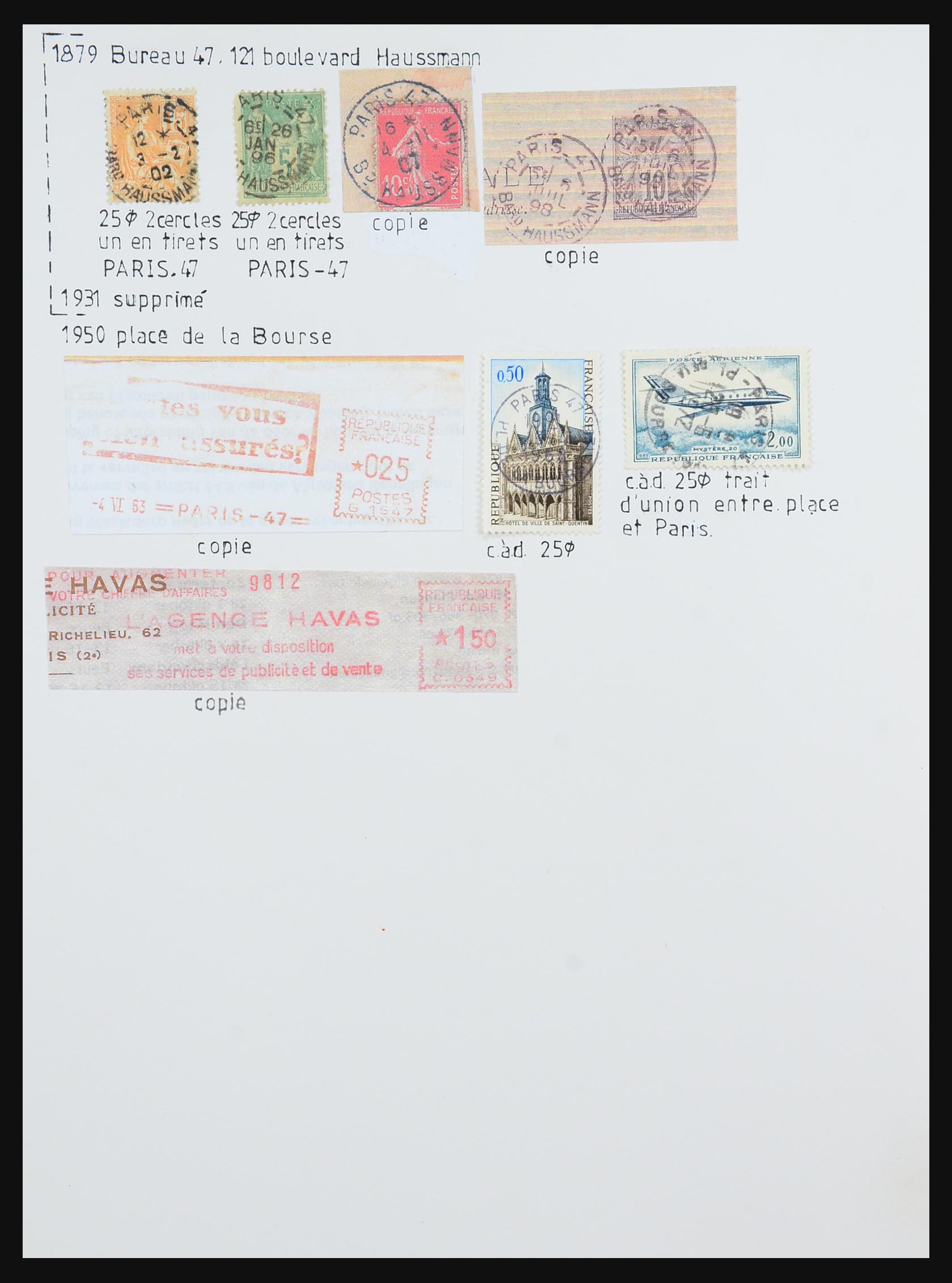 31145 065 - 31145 France, cancels Paris 1849-1990.