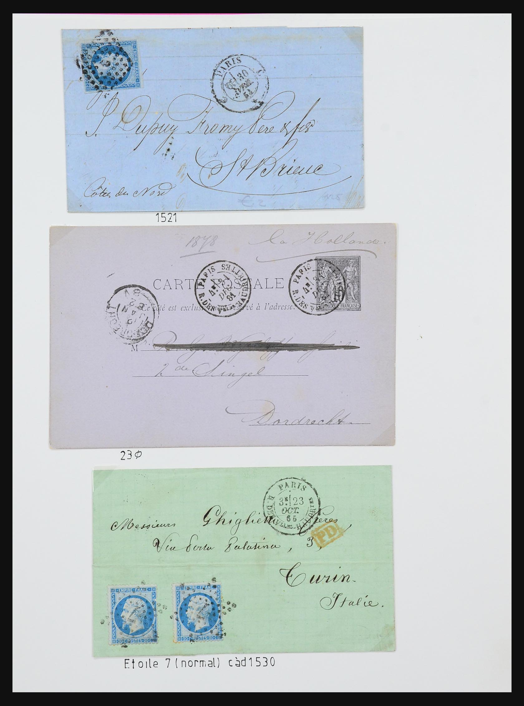 31145 083 - 31145 France, cancels Paris 1849-1990.