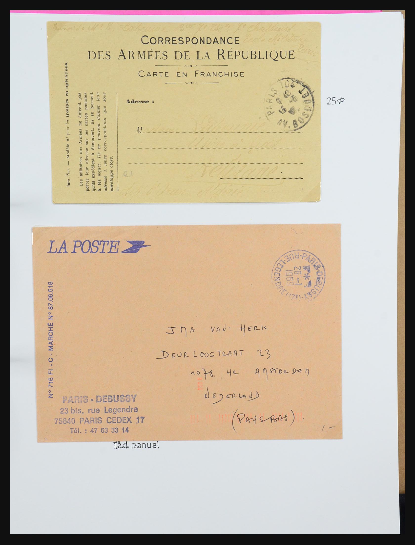 31145 543 - 31145 France, cancels Paris 1849-1990.