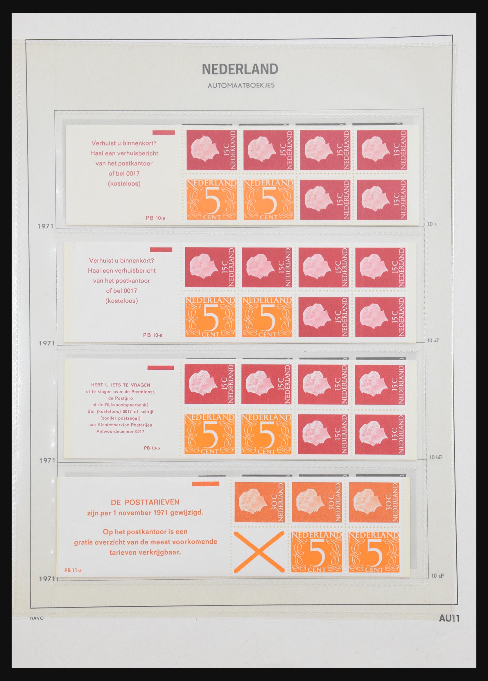 31159 011 - 31159 Netherlands stamp booklets 1964-1994.