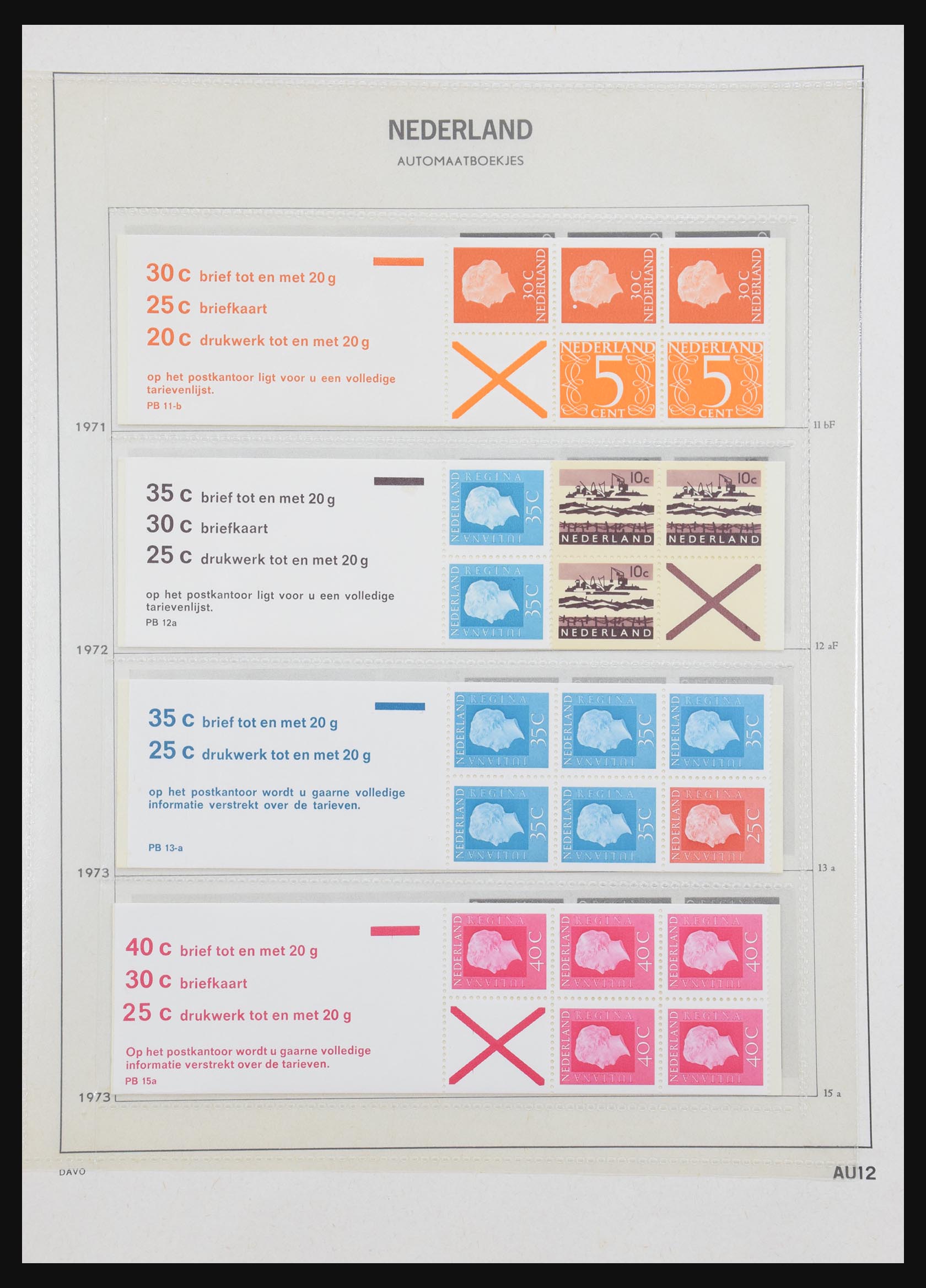 31159 012 - 31159 Netherlands stamp booklets 1964-1994.