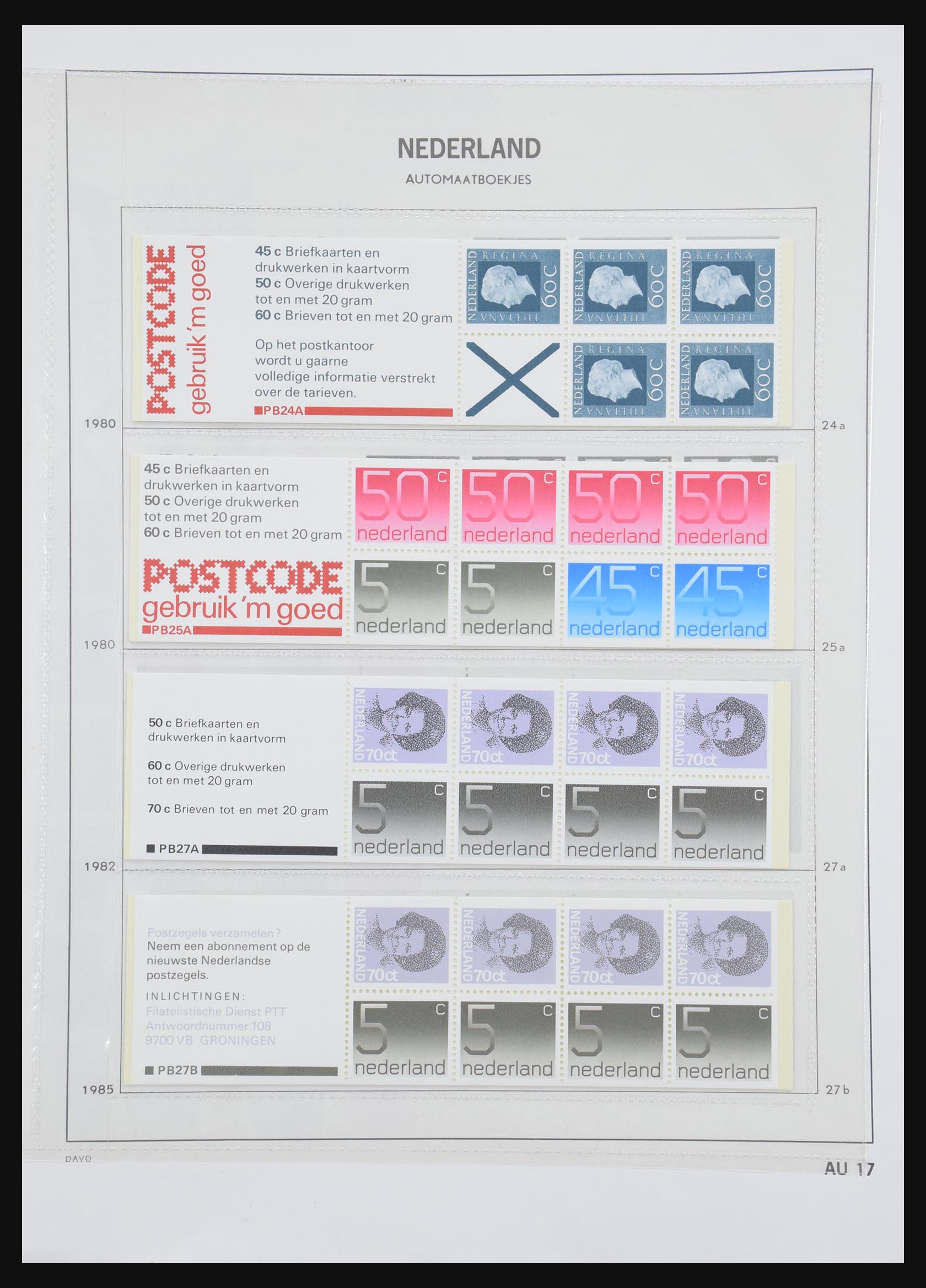 31159 017 - 31159 Nederland postzegelboekjes 1964-1994.