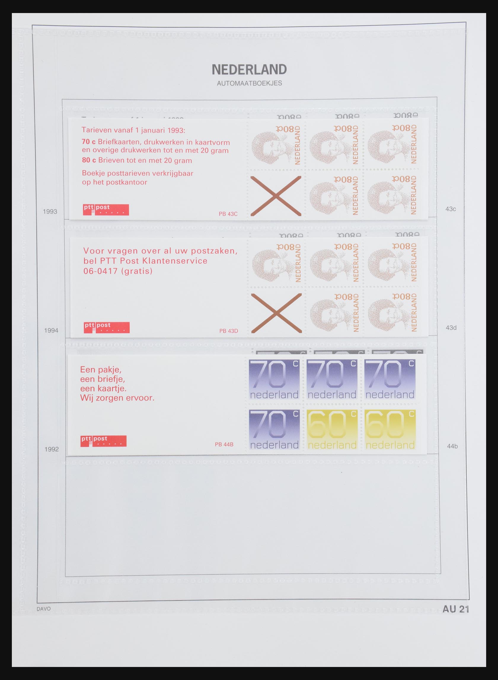 31159 021 - 31159 Netherlands stamp booklets 1964-1994.