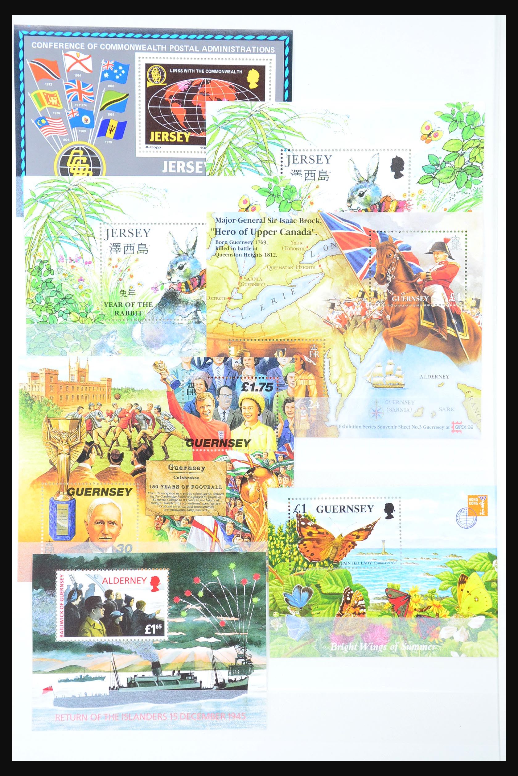31249 042 - 31249 Channel Islands souvenir sheets and sheetlets 1978-1997.