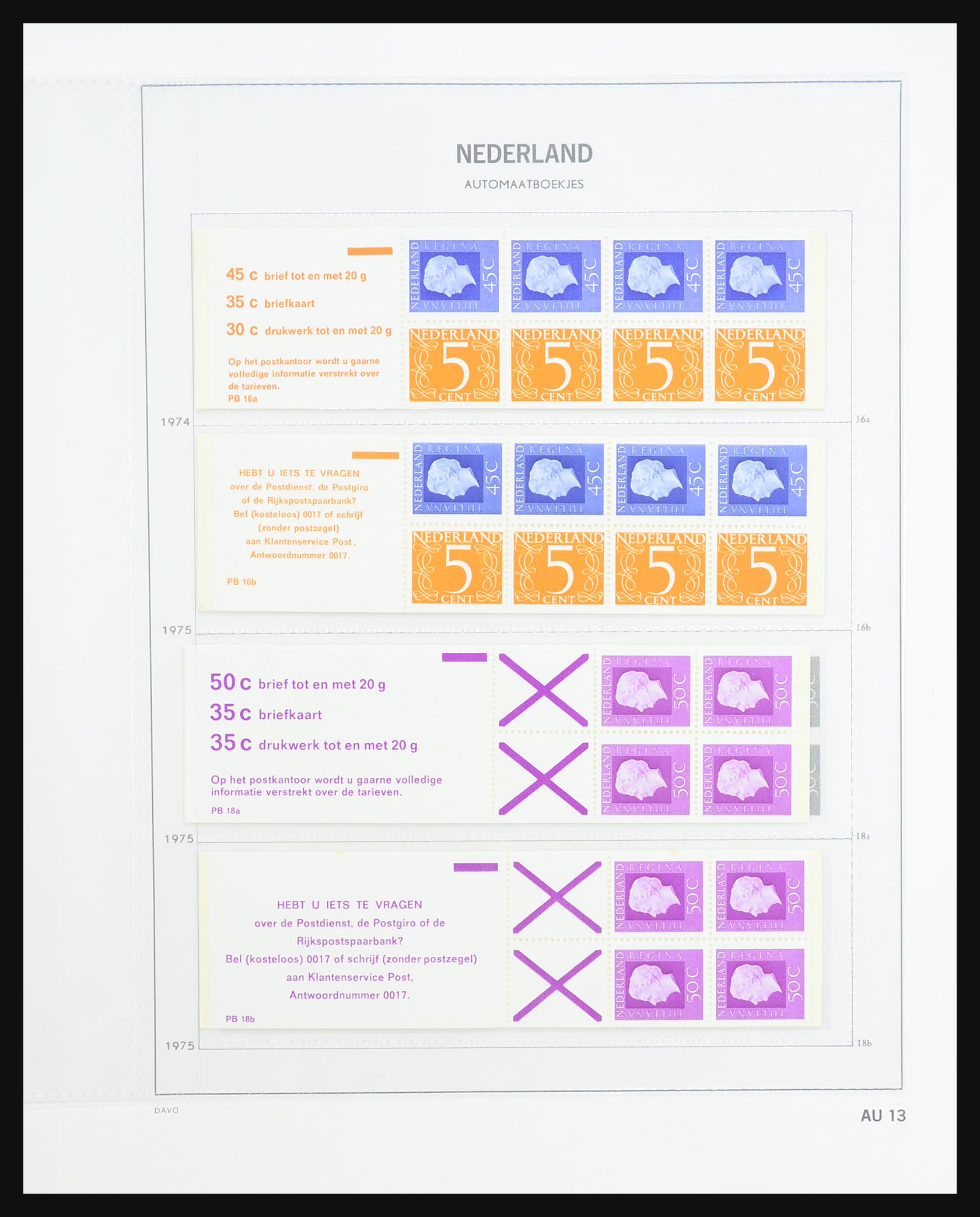 31317 015 - 31317 Netherlands stamp booklets 1964-2000.