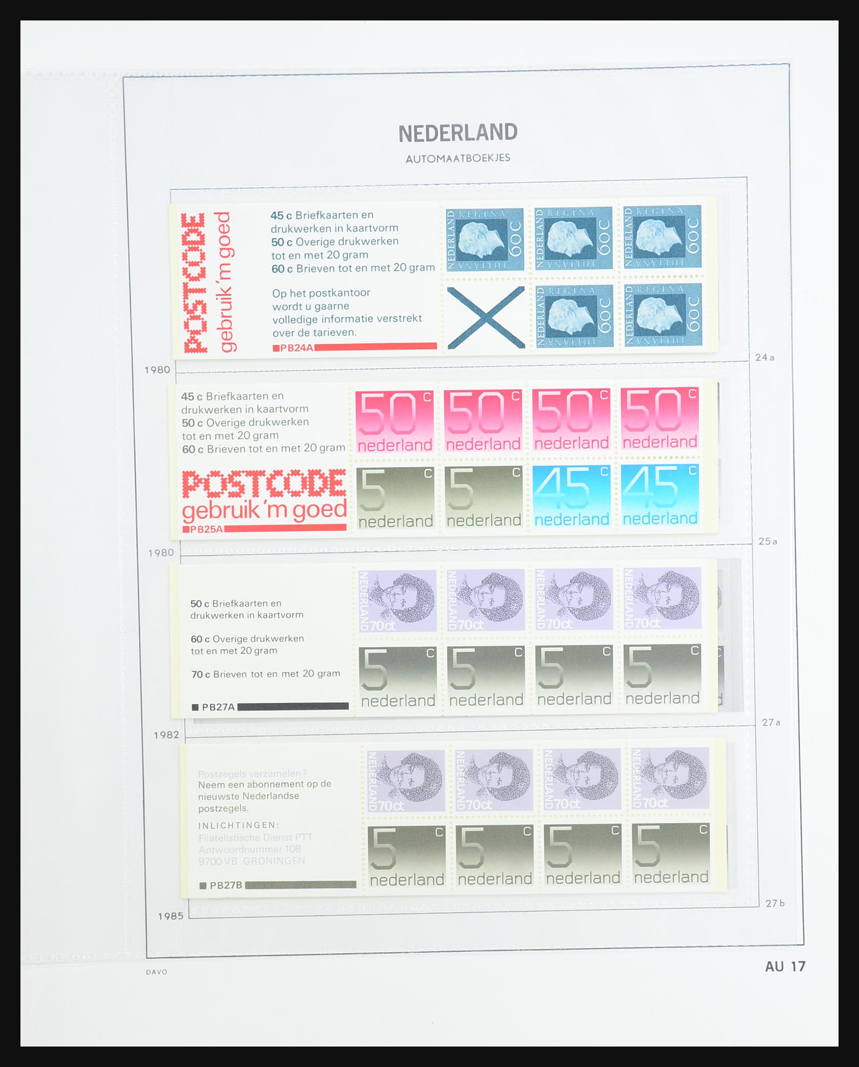 31317 019 - 31317 Netherlands stamp booklets 1964-2000.