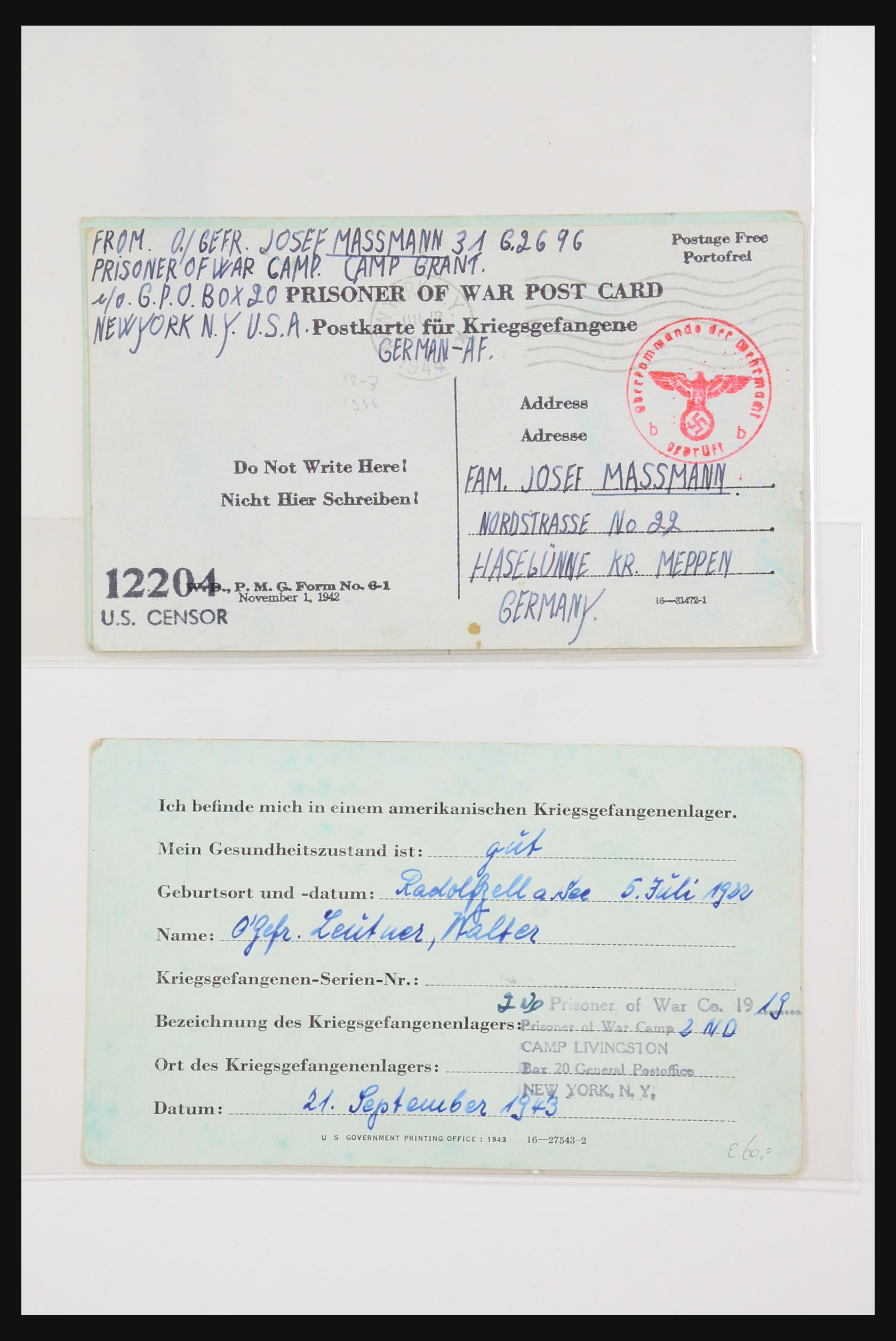 31357 002 - 31357 Wereld POW brieven 1942-1948.