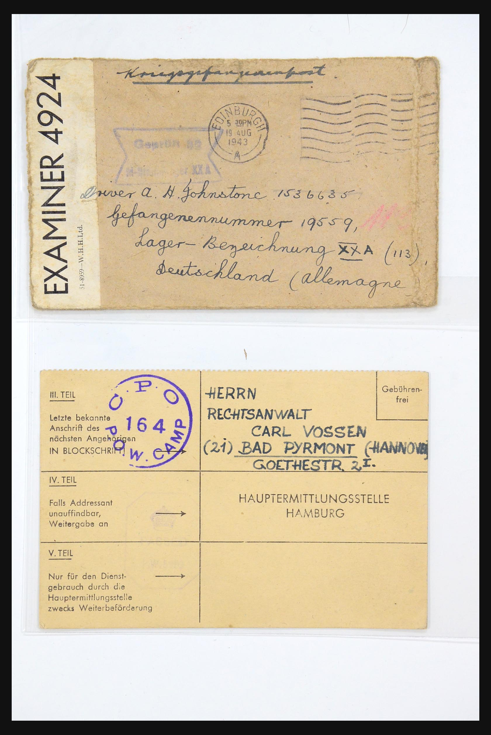 31357 005 - 31357 Wereld POW brieven 1942-1948.