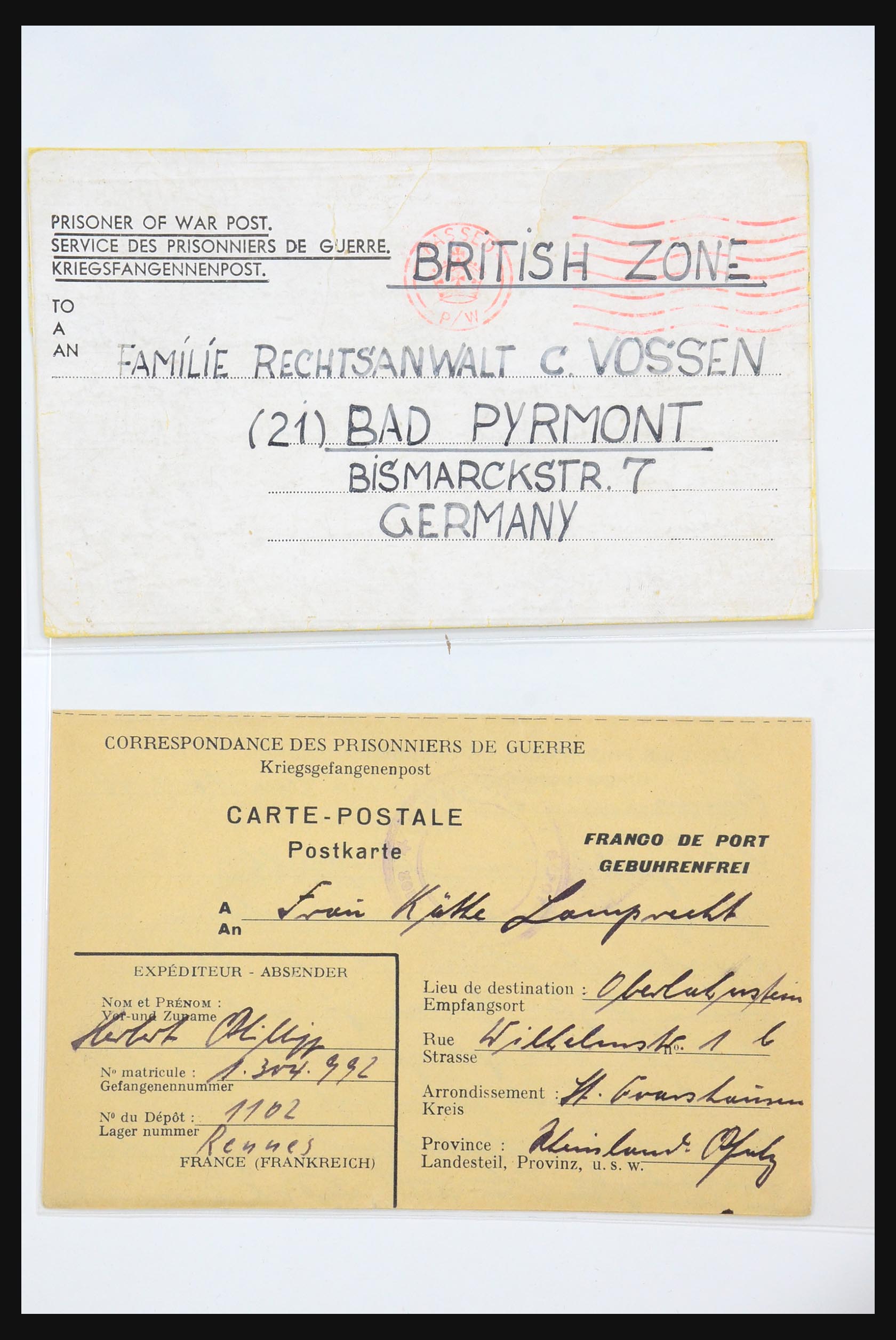 31357 007 - 31357 Wereld POW brieven 1942-1948.
