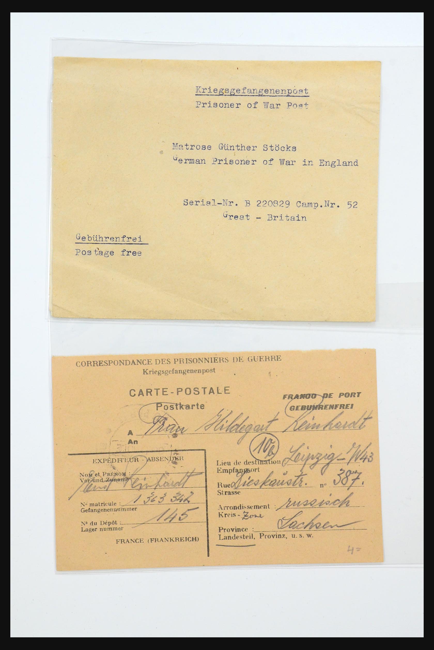 31357 025 - 31357 Wereld POW brieven 1942-1948.