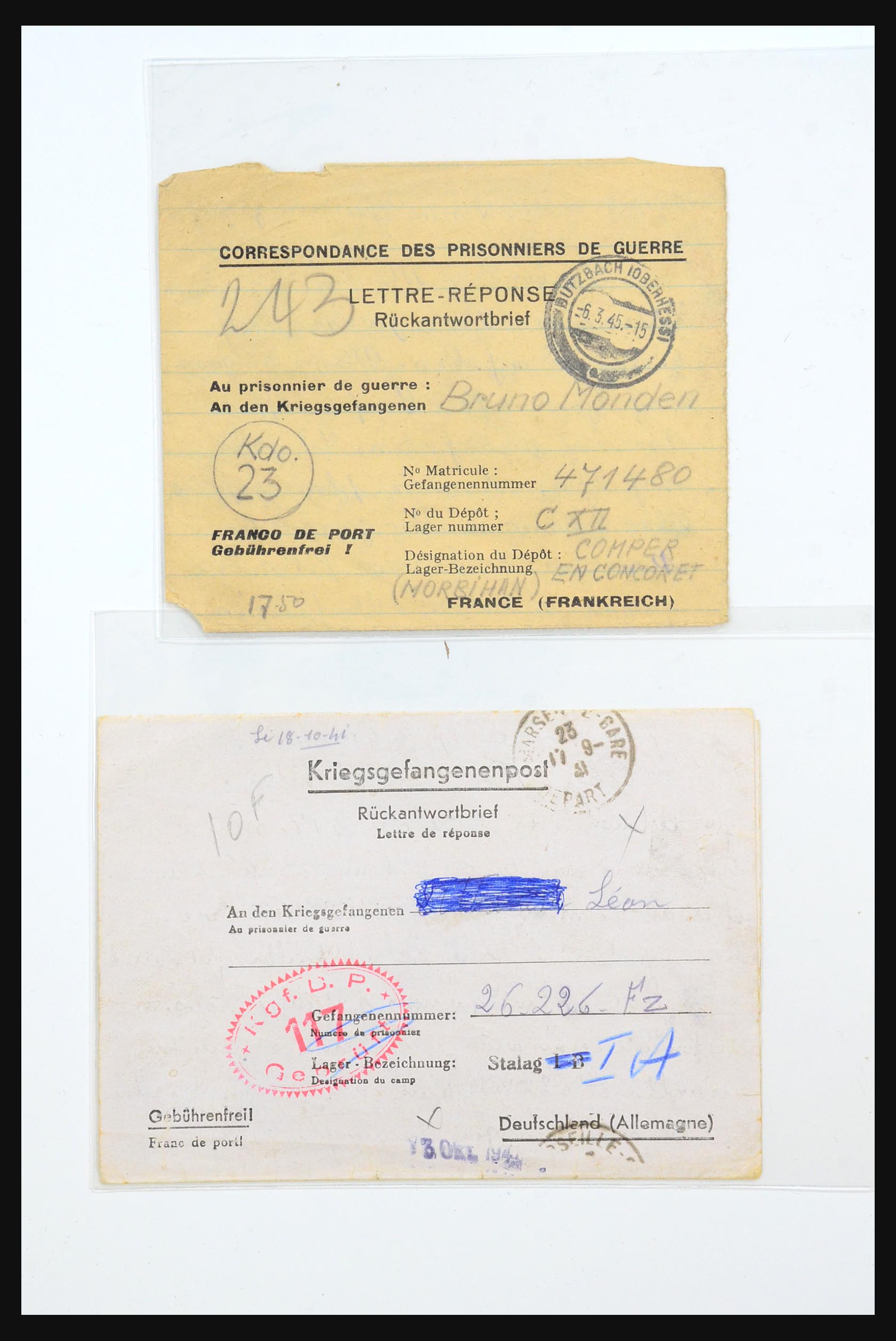 31357 029 - 31357 Wereld POW brieven 1942-1948.