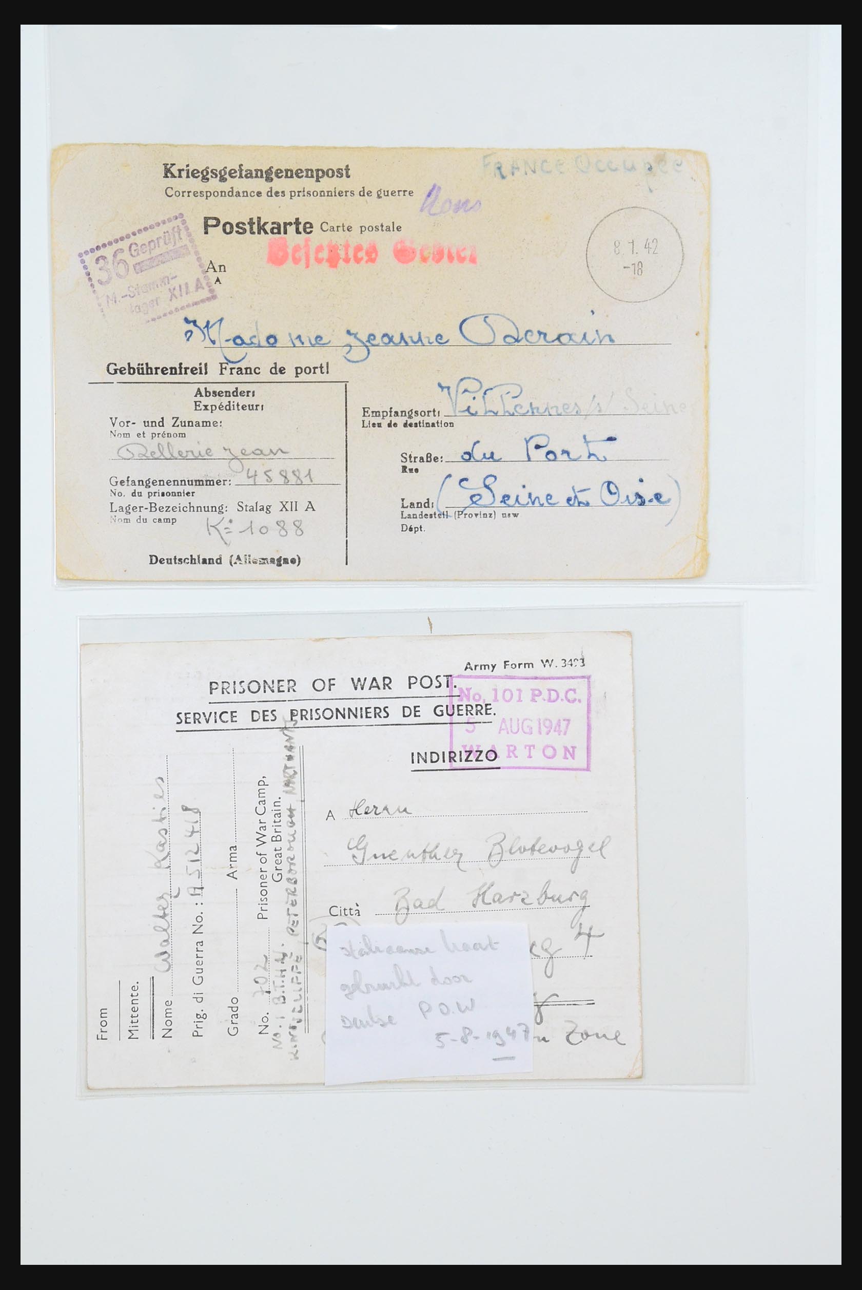 31357 031 - 31357 Wereld POW brieven 1942-1948.