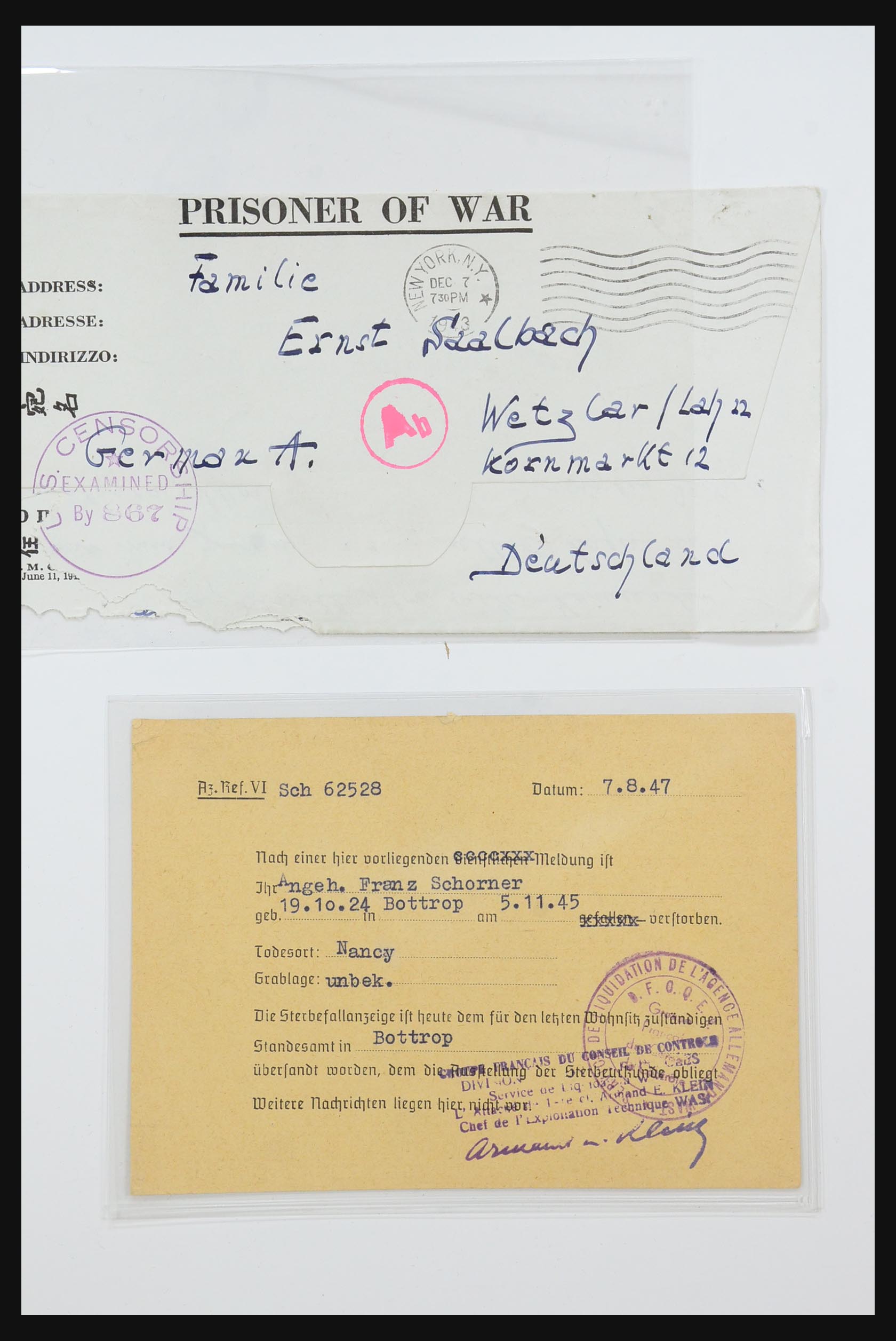 31357 040 - 31357 Wereld POW brieven 1942-1948.