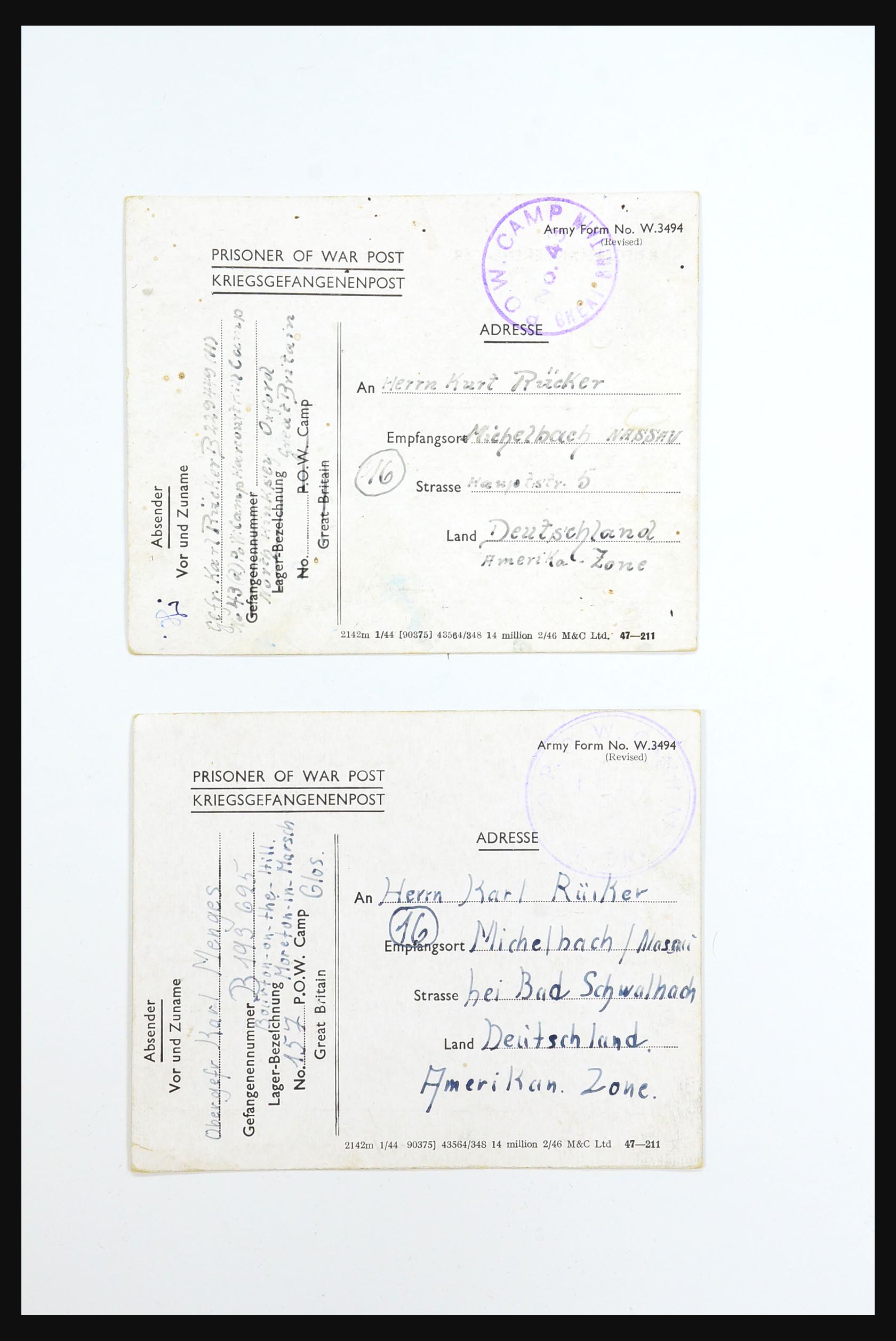 31357 043 - 31357 Wereld POW brieven 1942-1948.