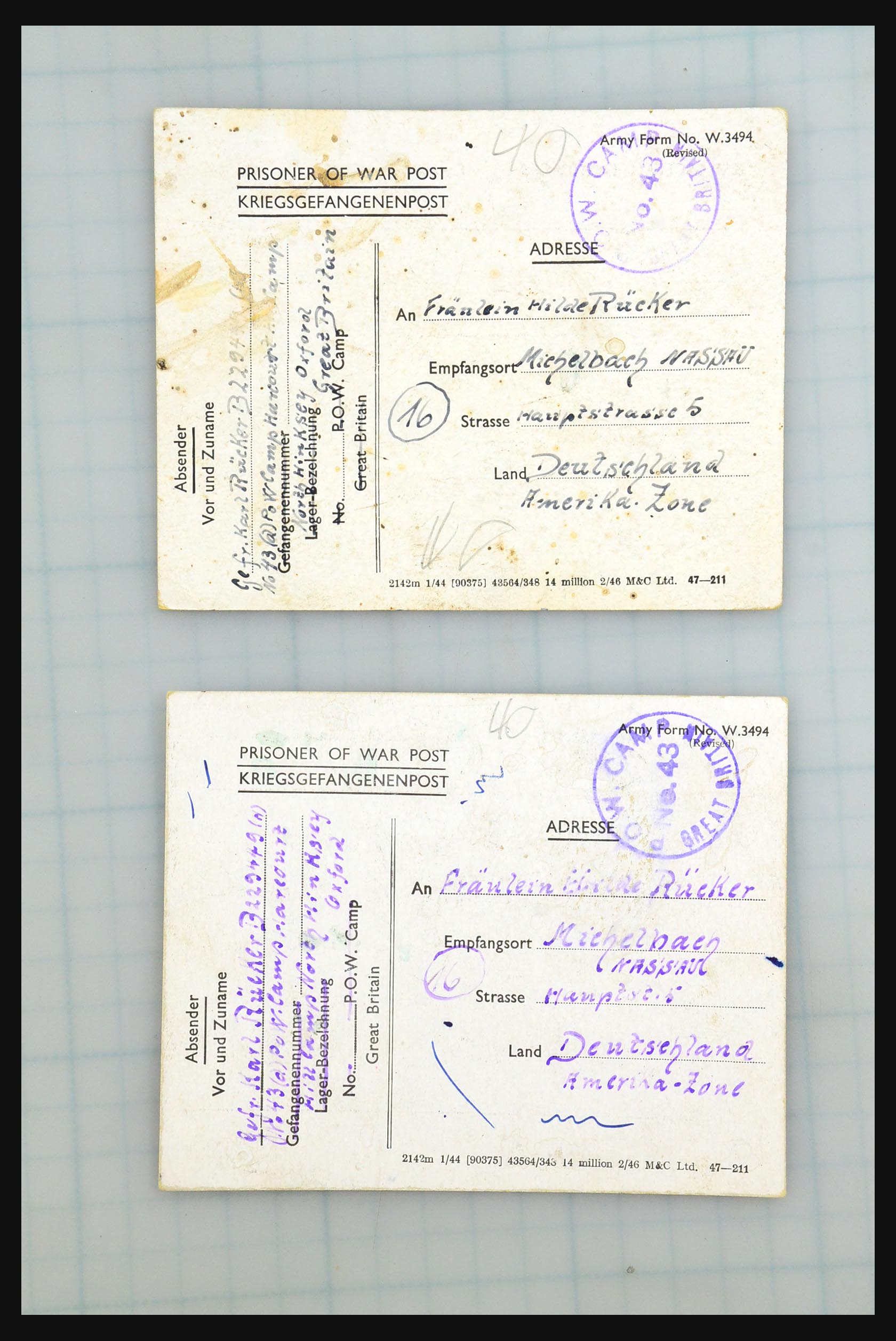 31357 045 - 31357 All world POW covers 1942-1948.