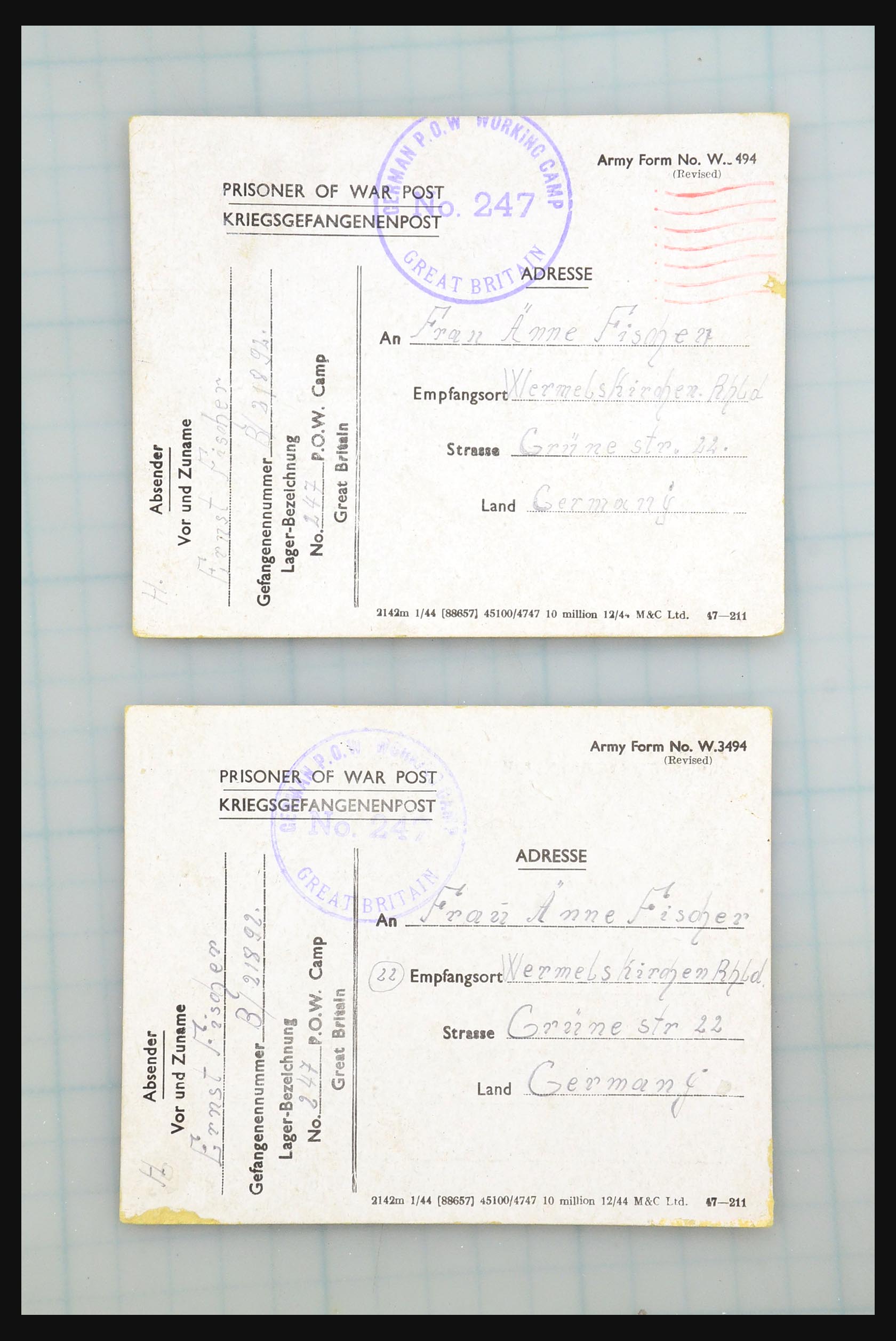 31357 059 - 31357 Wereld POW brieven 1942-1948.