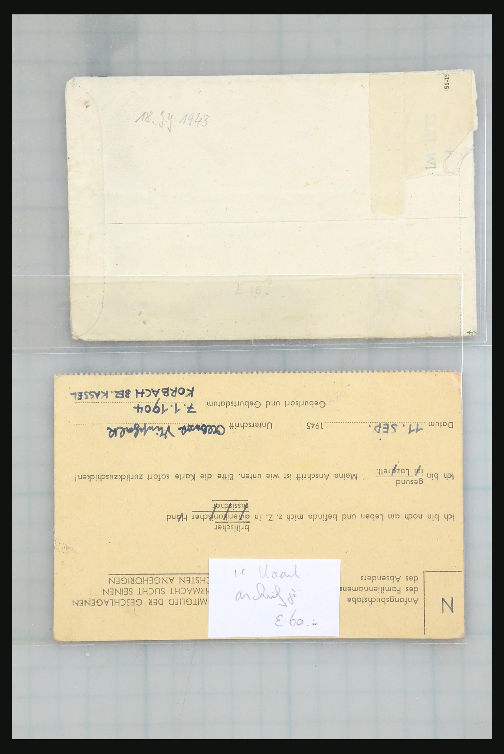 31357 064 - 31357 Wereld POW brieven 1942-1948.