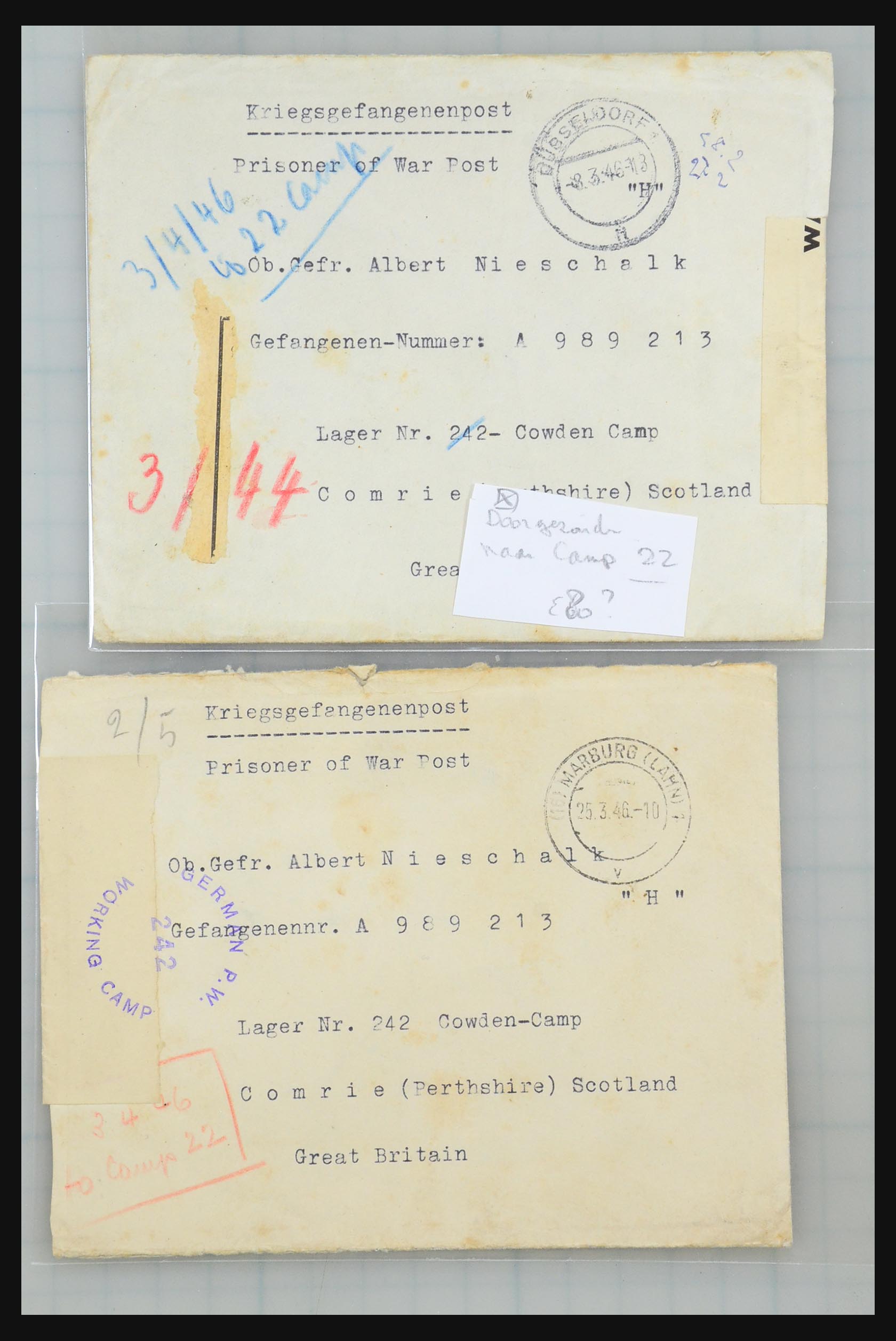 31357 071 - 31357 Wereld POW brieven 1942-1948.