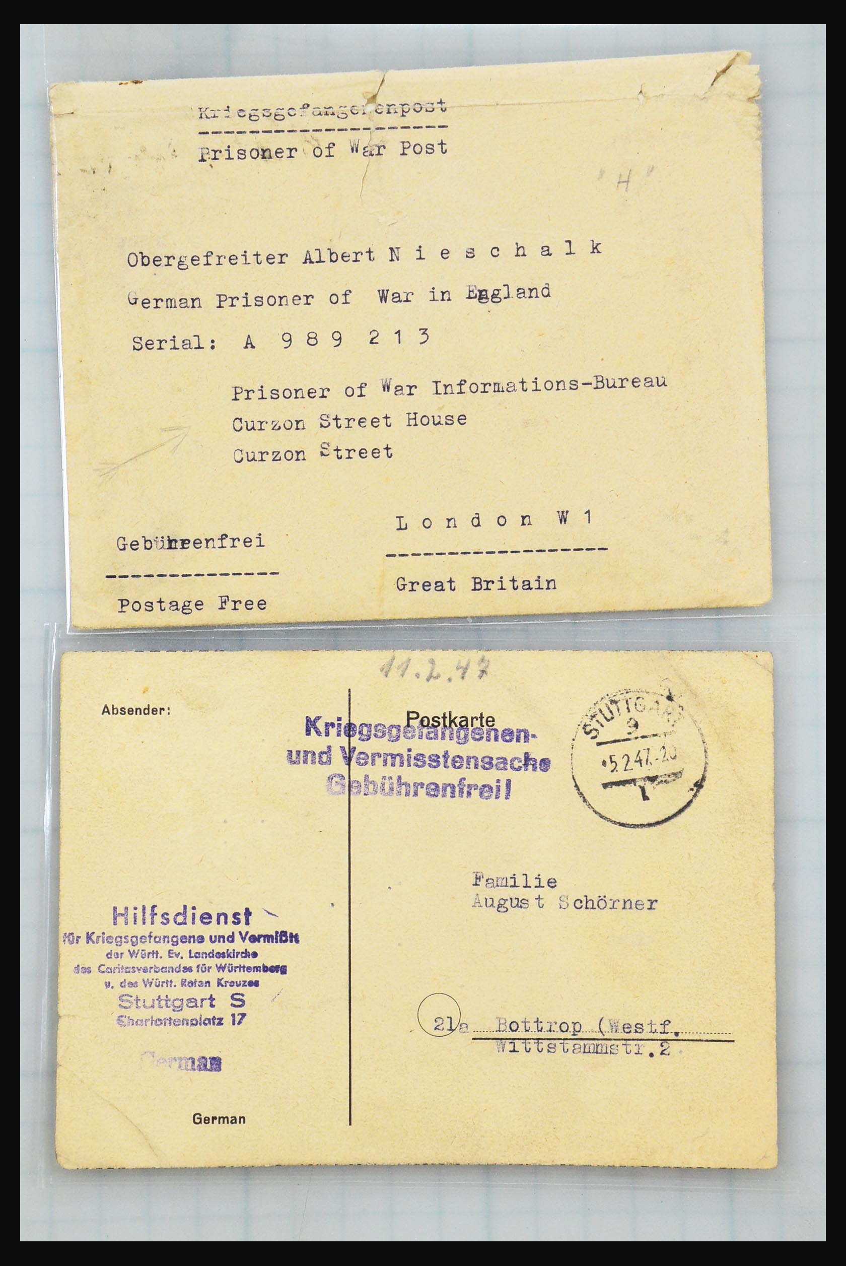 31357 073 - 31357 Wereld POW brieven 1942-1948.