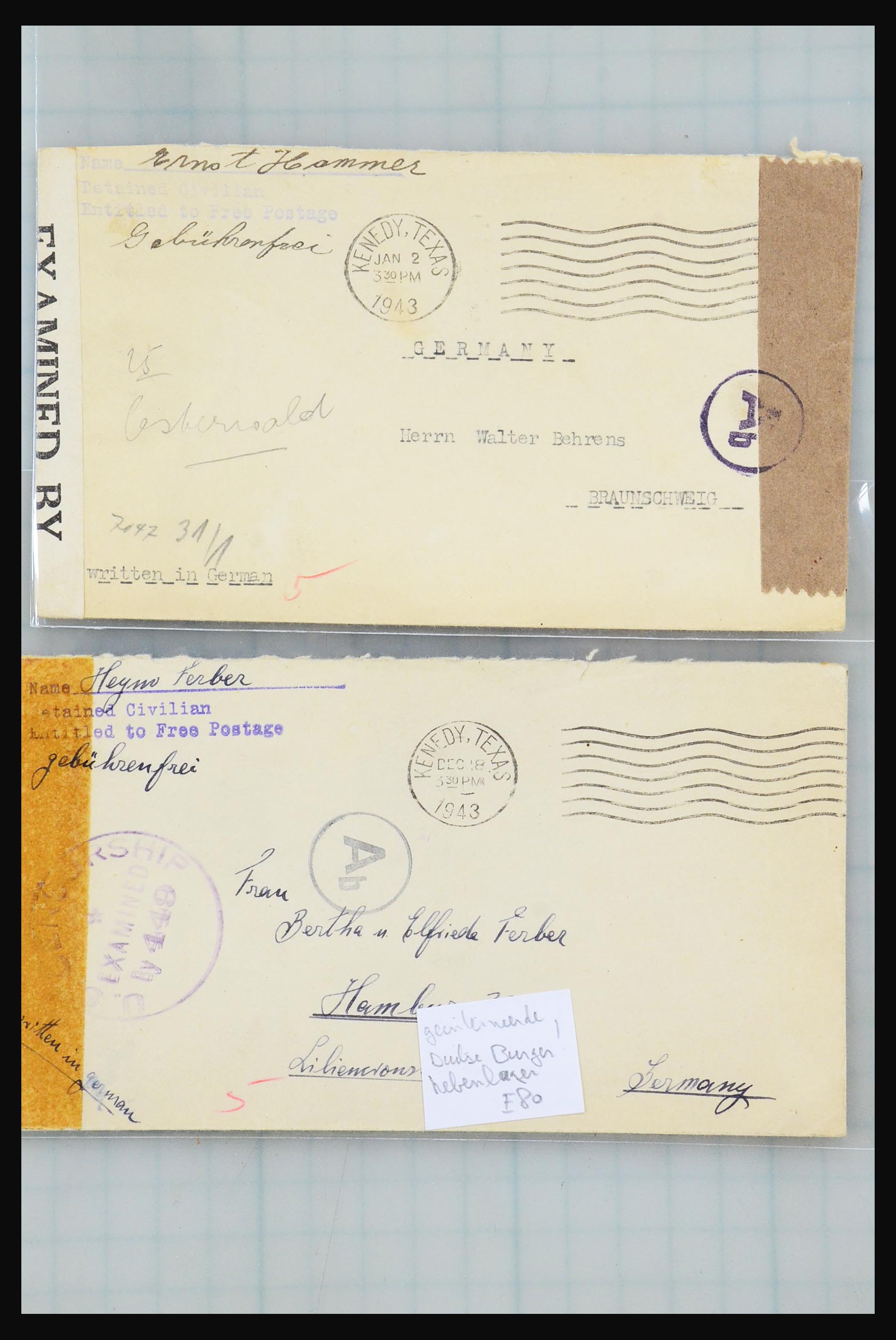 31357 077 - 31357 All world POW covers 1942-1948.