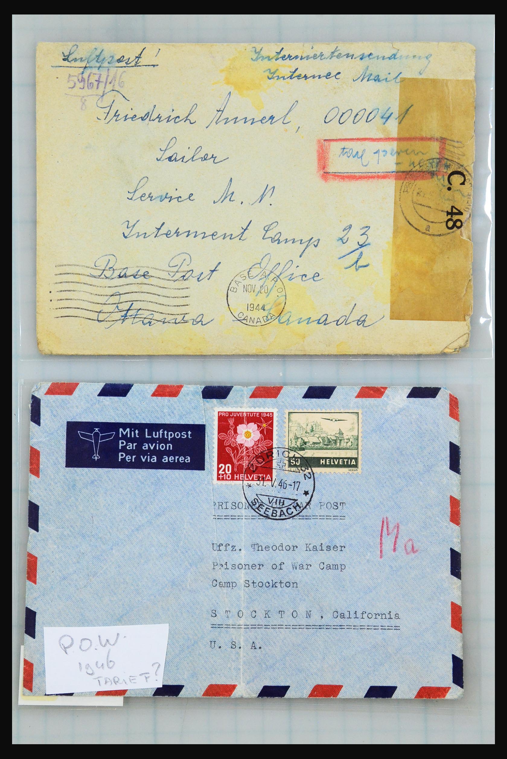 31357 079 - 31357 All world POW covers 1942-1948.