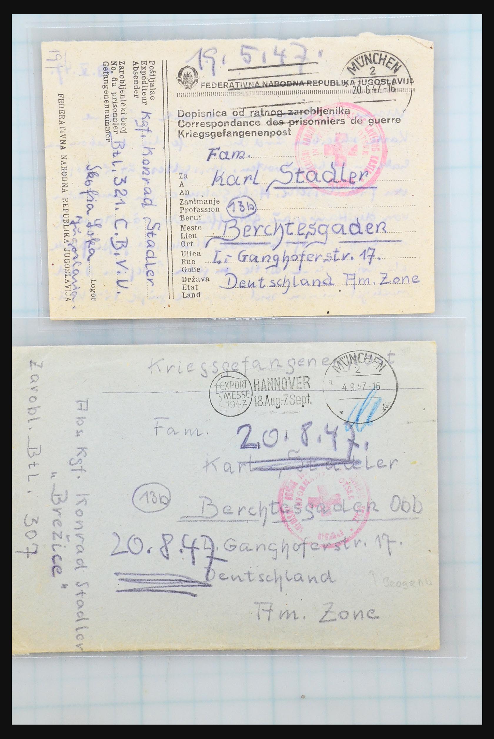 31357 128 - 31357 Wereld POW brieven 1942-1948.