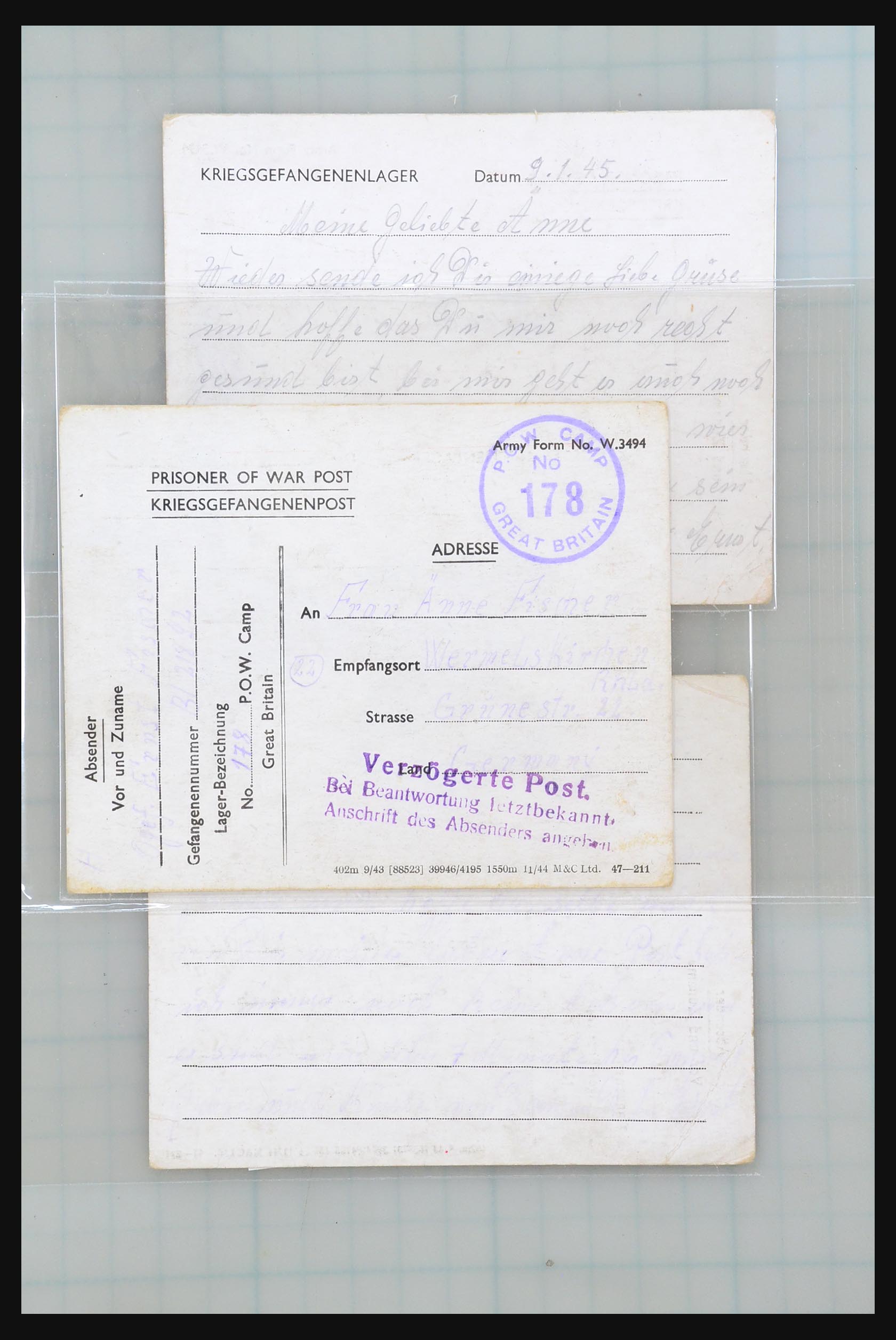 31357 135 - 31357 Wereld POW brieven 1942-1948.