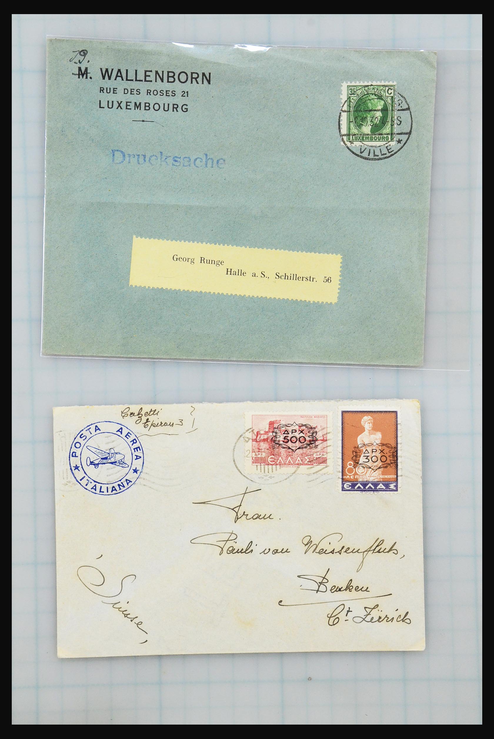 31358 091 - 31358 Portugal/Luxemburg/Greece covers 1880-1960.